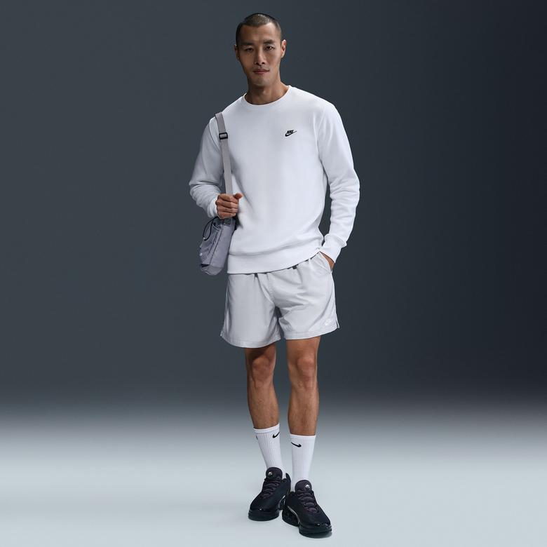 Nike Club Fleece Crew Erkek Beyaz Sweatshirt