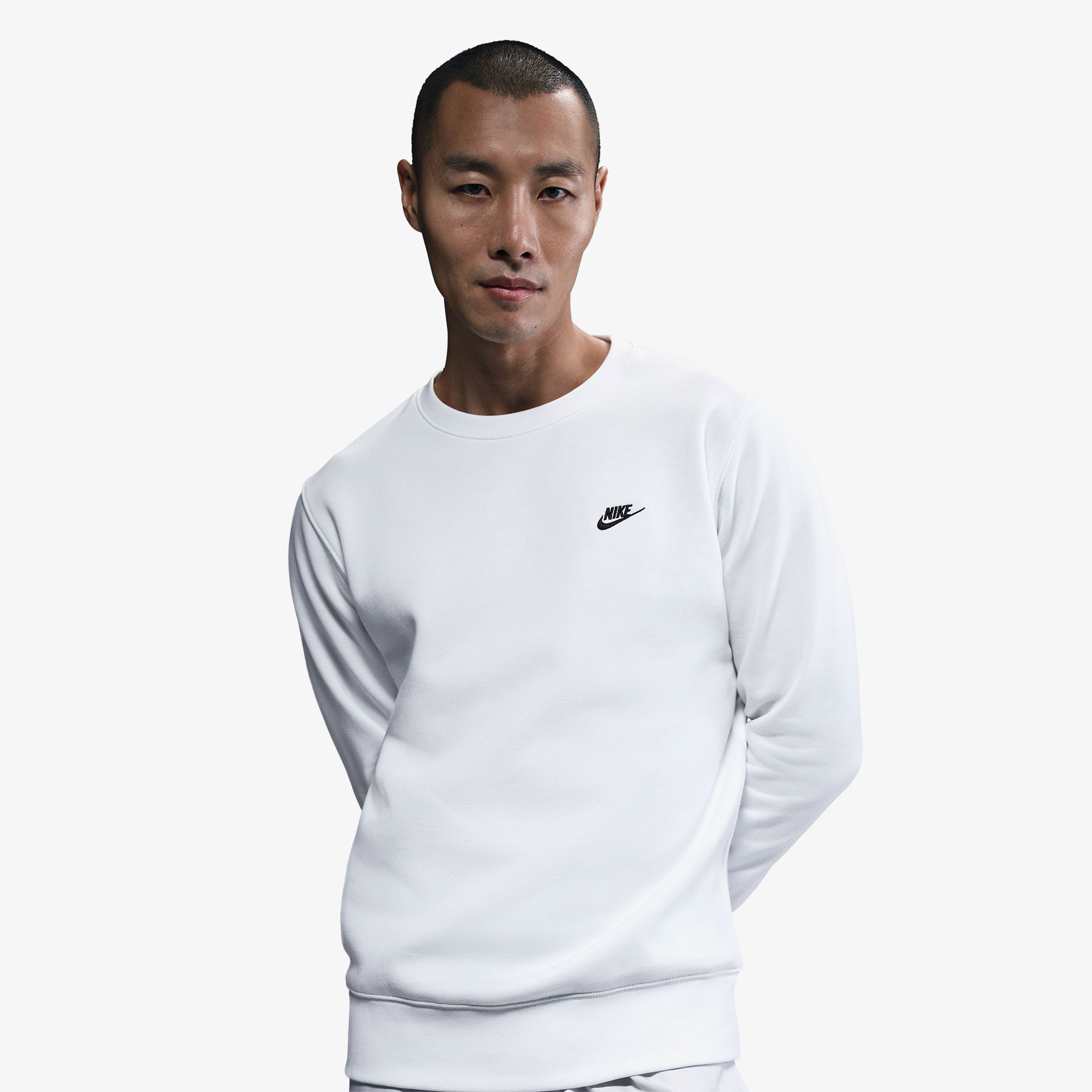 Nike Club Fleece Crew Erkek Beyaz Sweatshirt