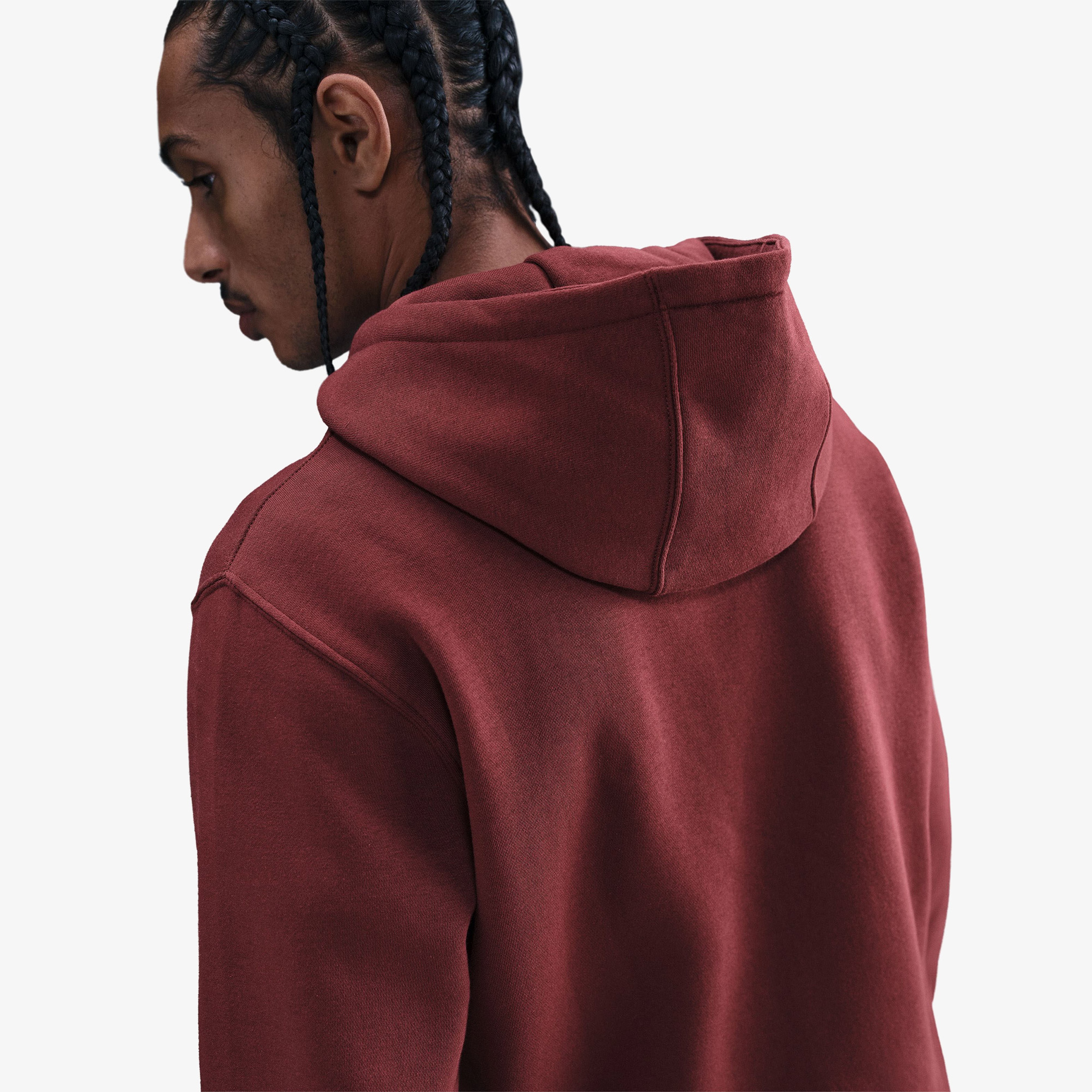 Nike Club Erkek Bordo Kapüşonlu Hoodie