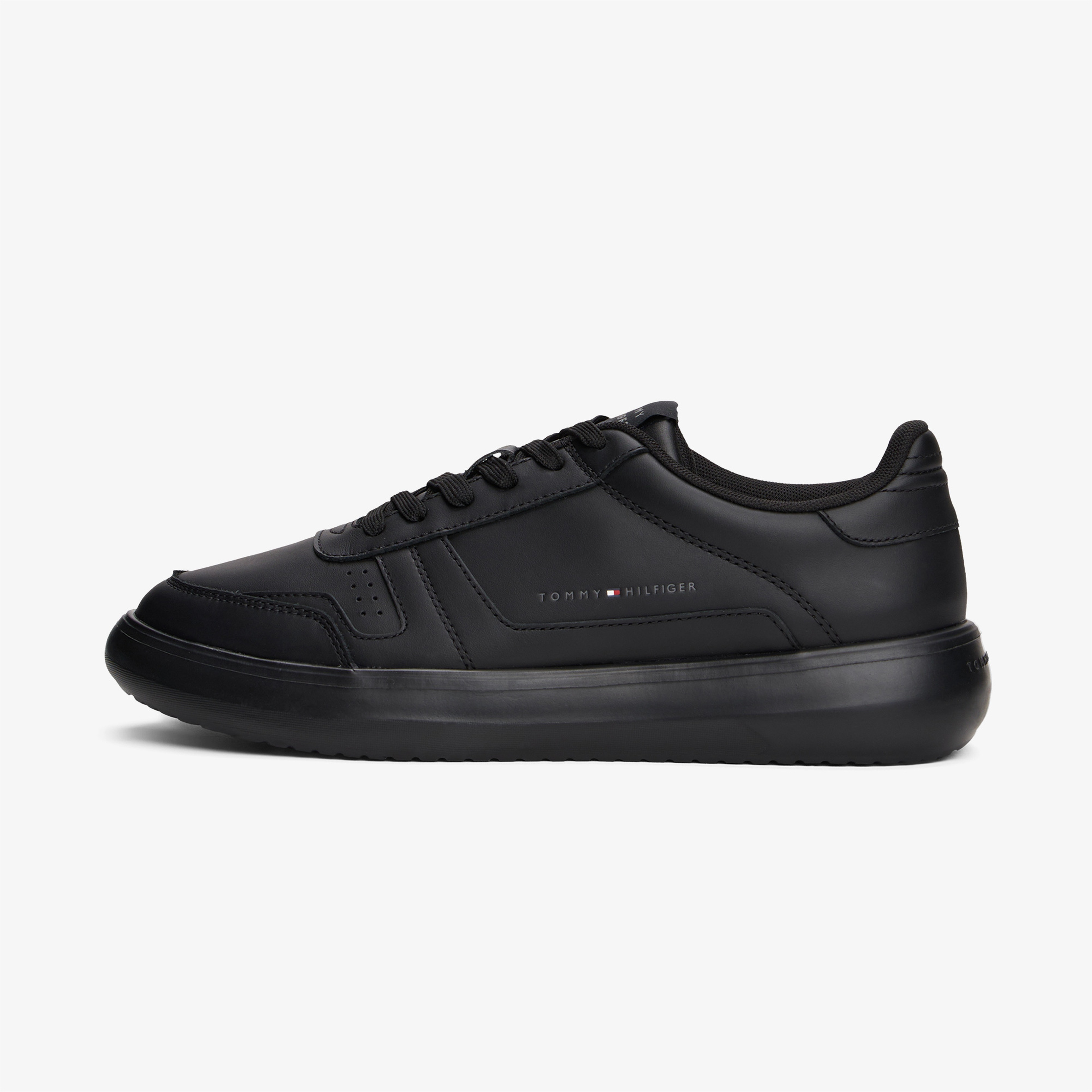 Tommy Hilfiger Modern Lightcup Leather Erkek Siyah Sneaker