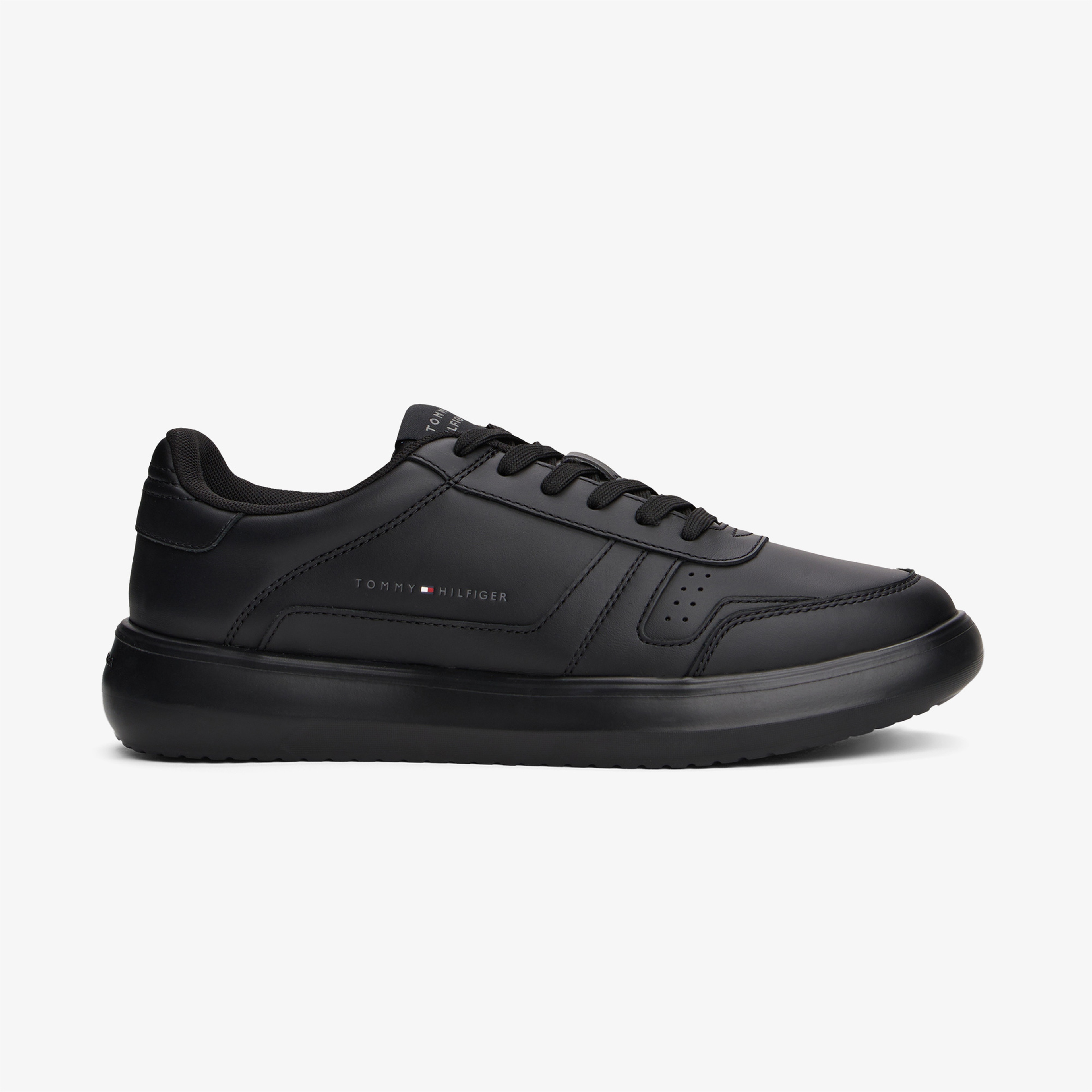 Tommy Hilfiger Modern Lightcup Leather Erkek Siyah Sneaker