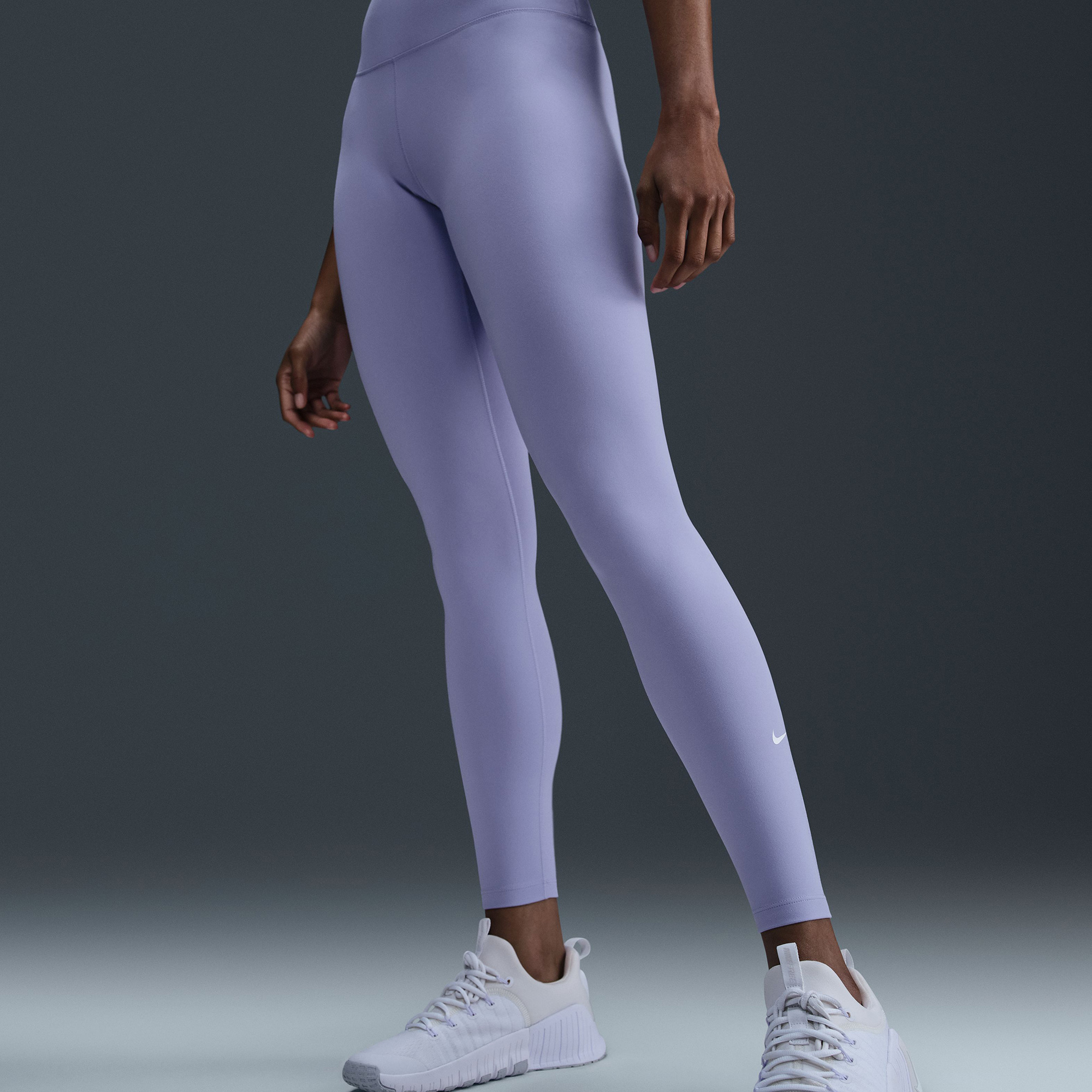 Nike Dri-FIT One Hr Tight Wt Kadın Mor Antrenman Taytı