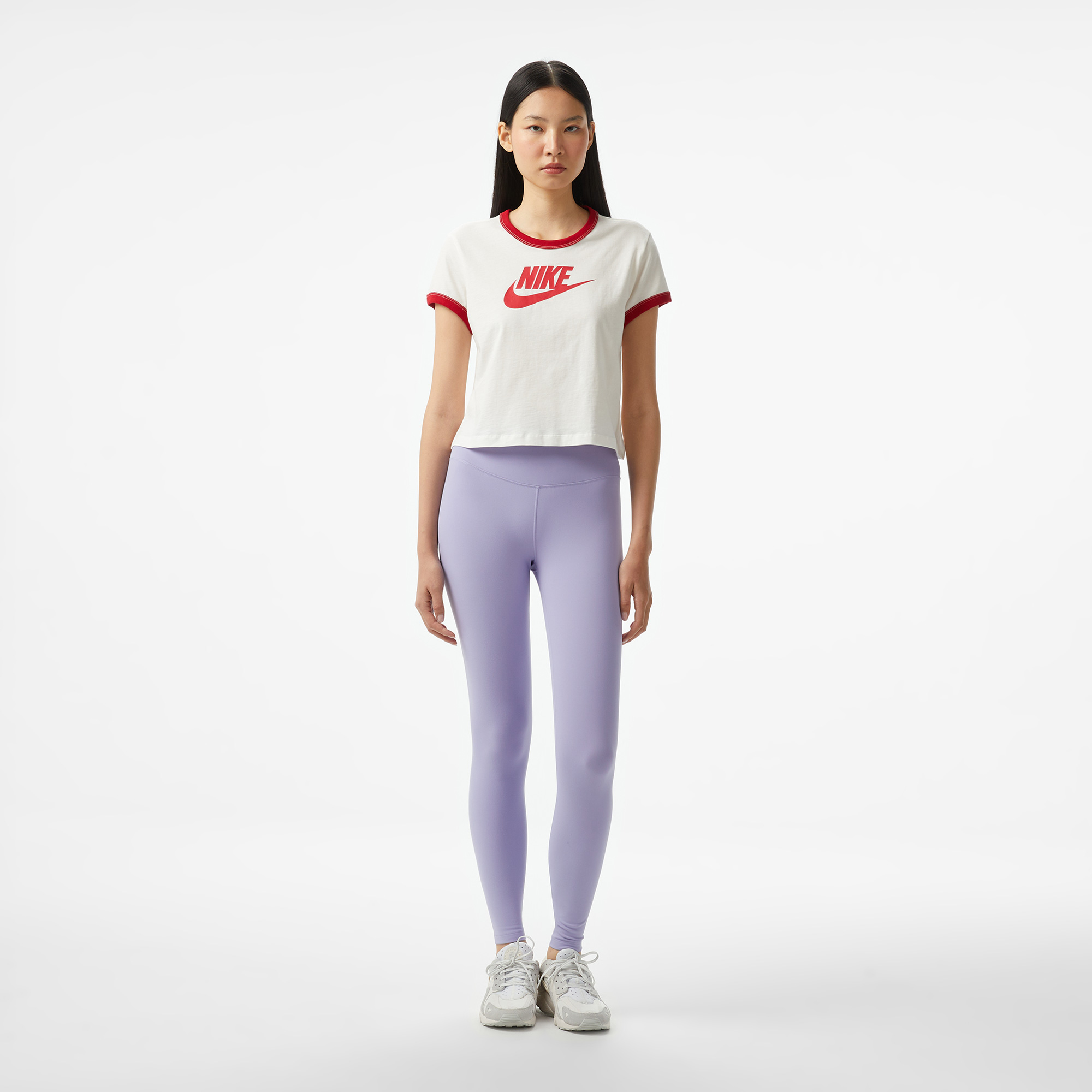 Nike Dri-FIT One Hr Tight Wt Kadın Mor Antrenman Taytı