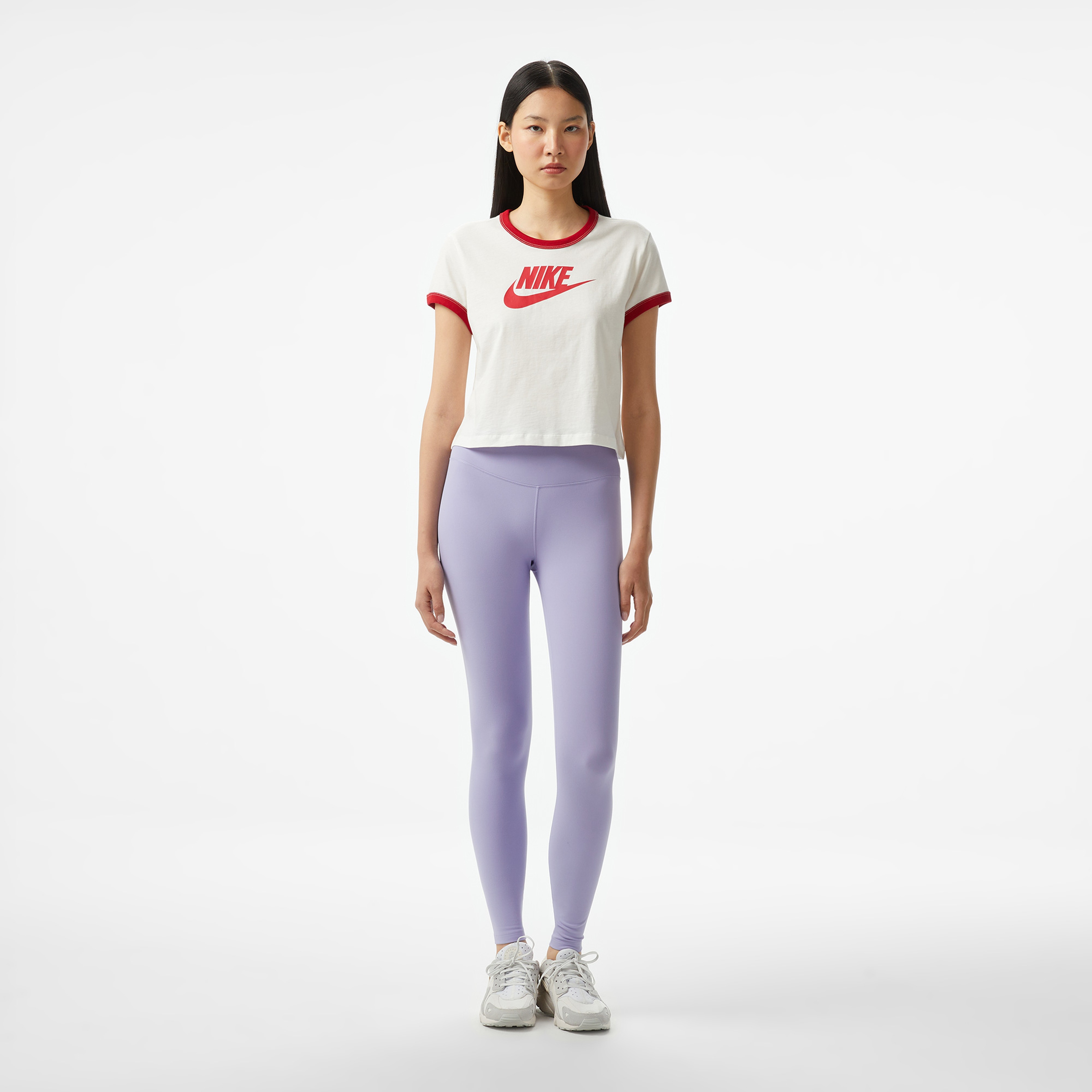 Nike Dri-FIT One Hr Tight Wt Kadın Mor Antrenman Taytı