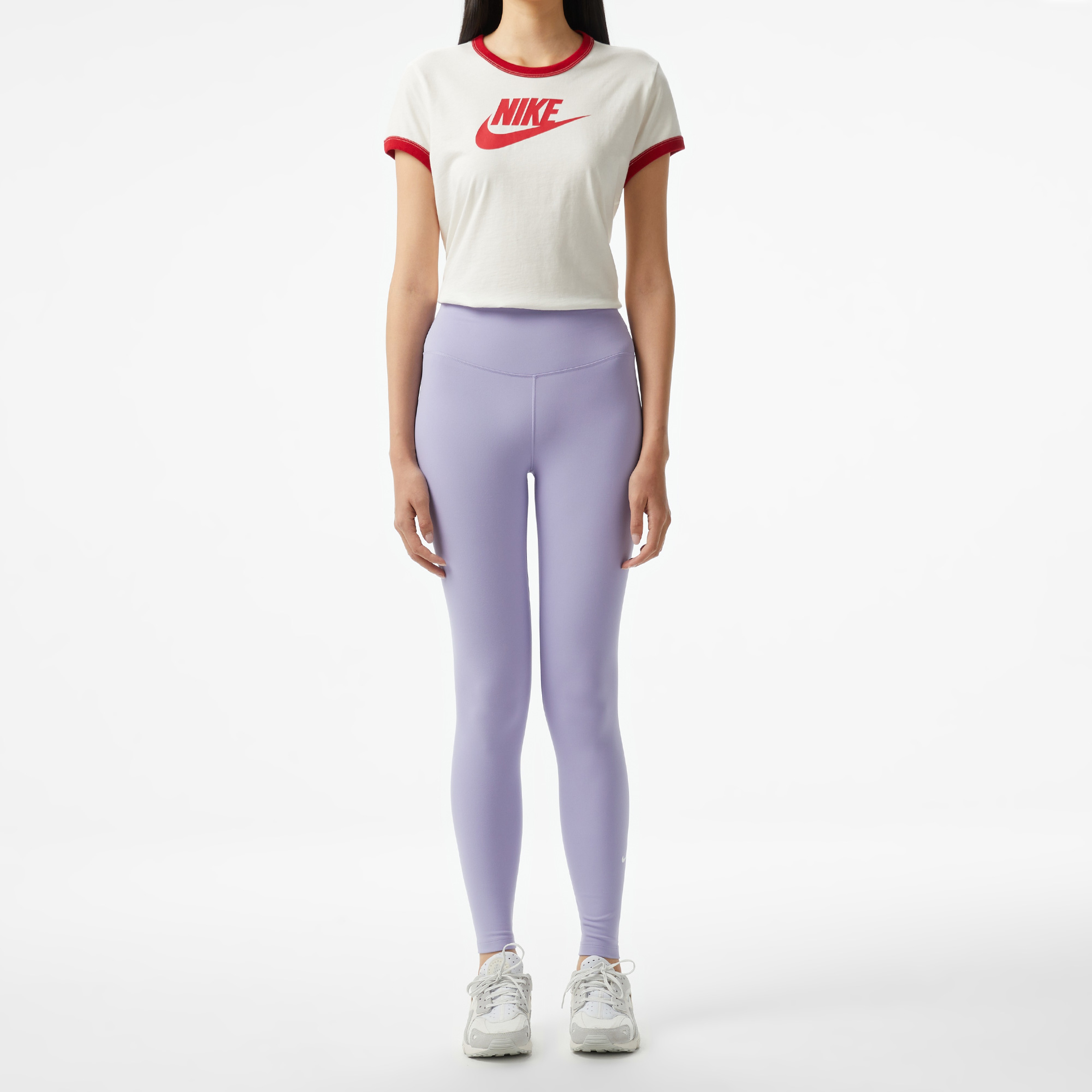 Nike Dri-FIT One Hr Tight Wt Kadın Mor Antrenman Taytı