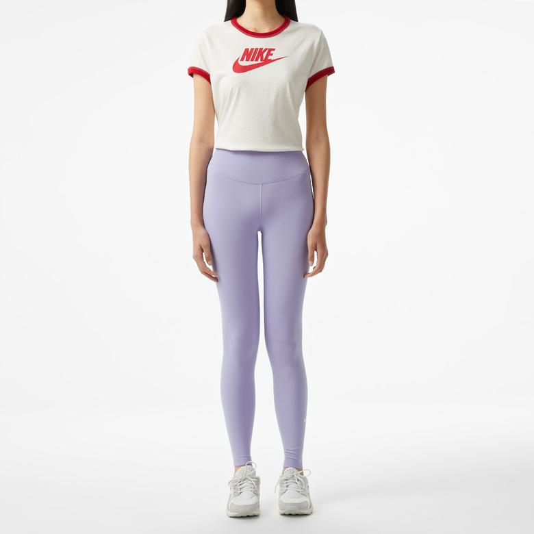 Nike Dri-FIT One Hr Tight Wt Kadın Mor Antrenman Taytı