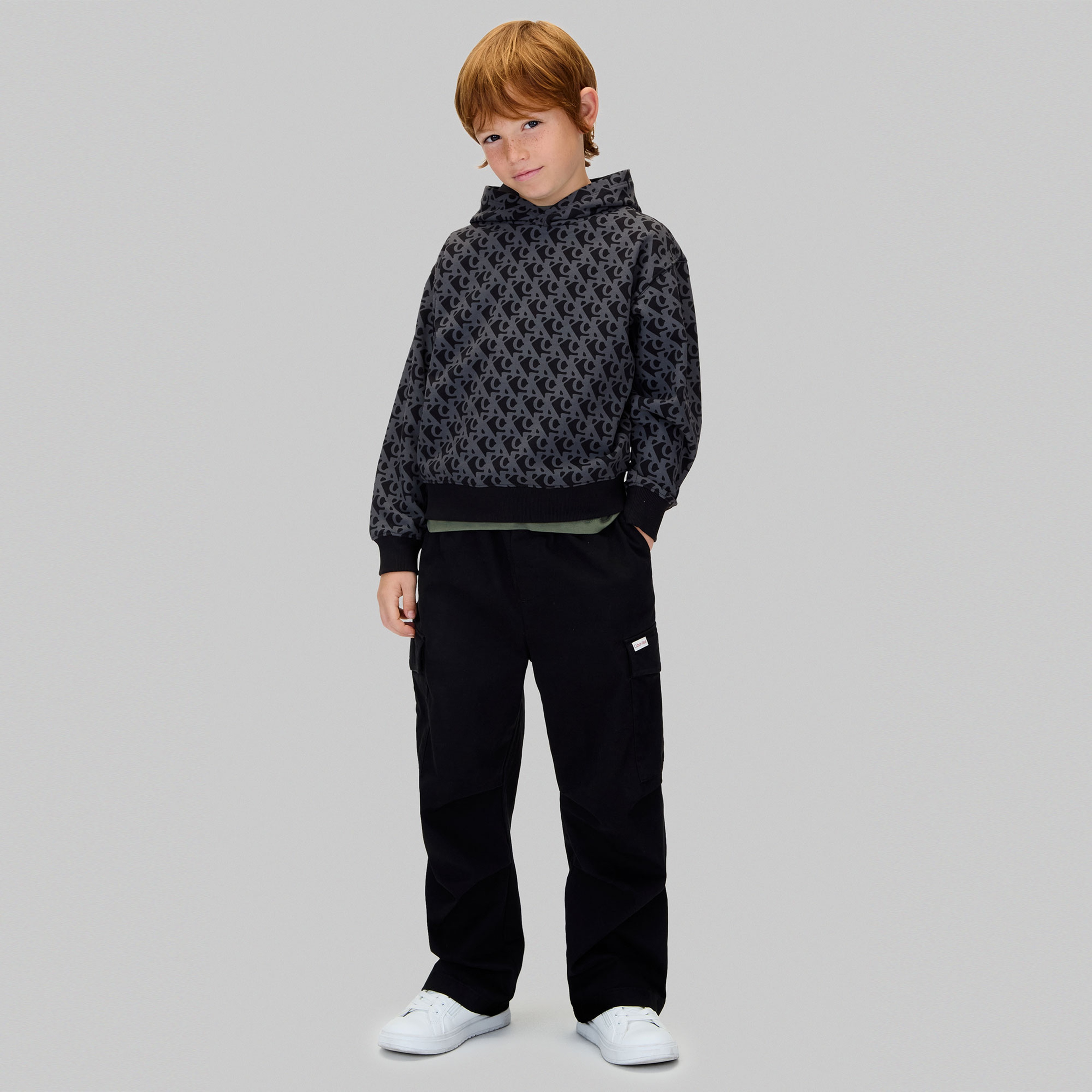 Calvin Klein Logo Çocuk Siyah Sweatshirt