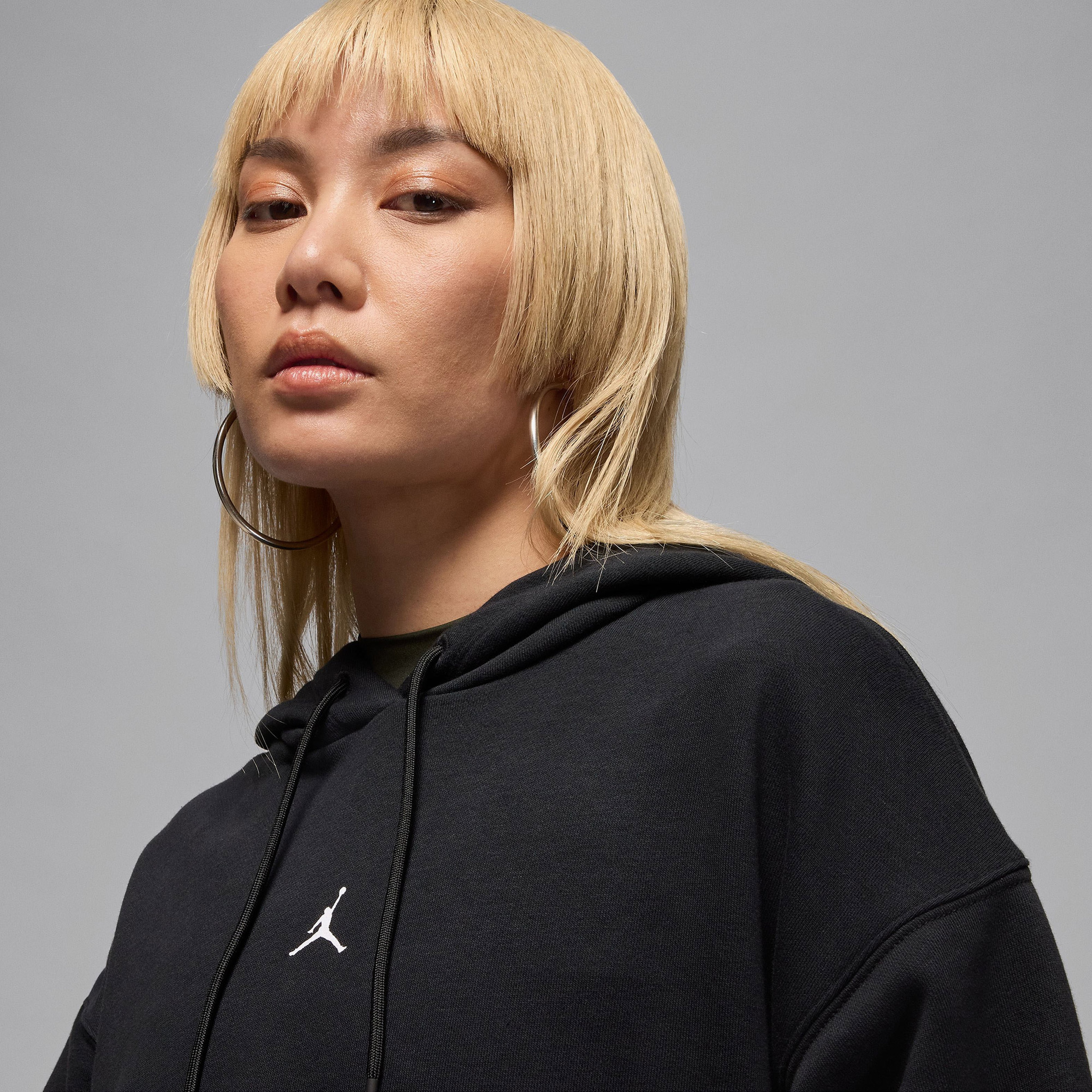 Jordan Dri-Fit Sport Crossover Fleece Kadın Siyah Kapüşonlu Eşofman Üstü