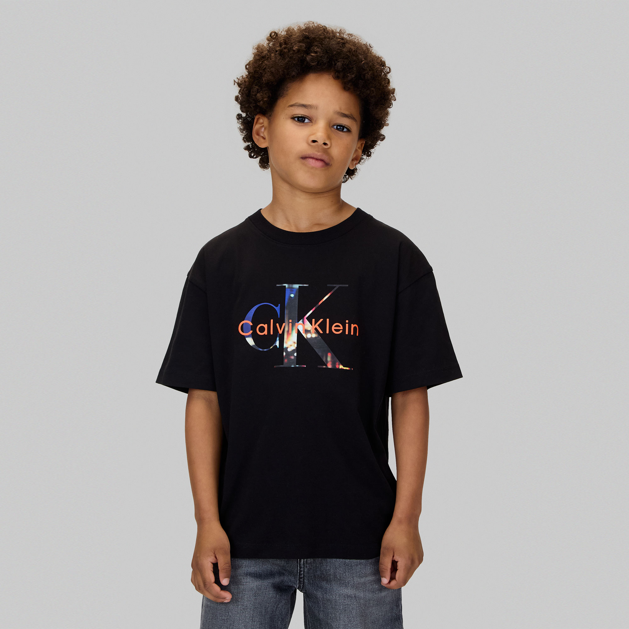 Calvin Klein Filled-In Photo Mono Çocuk Siyah T-Shirt