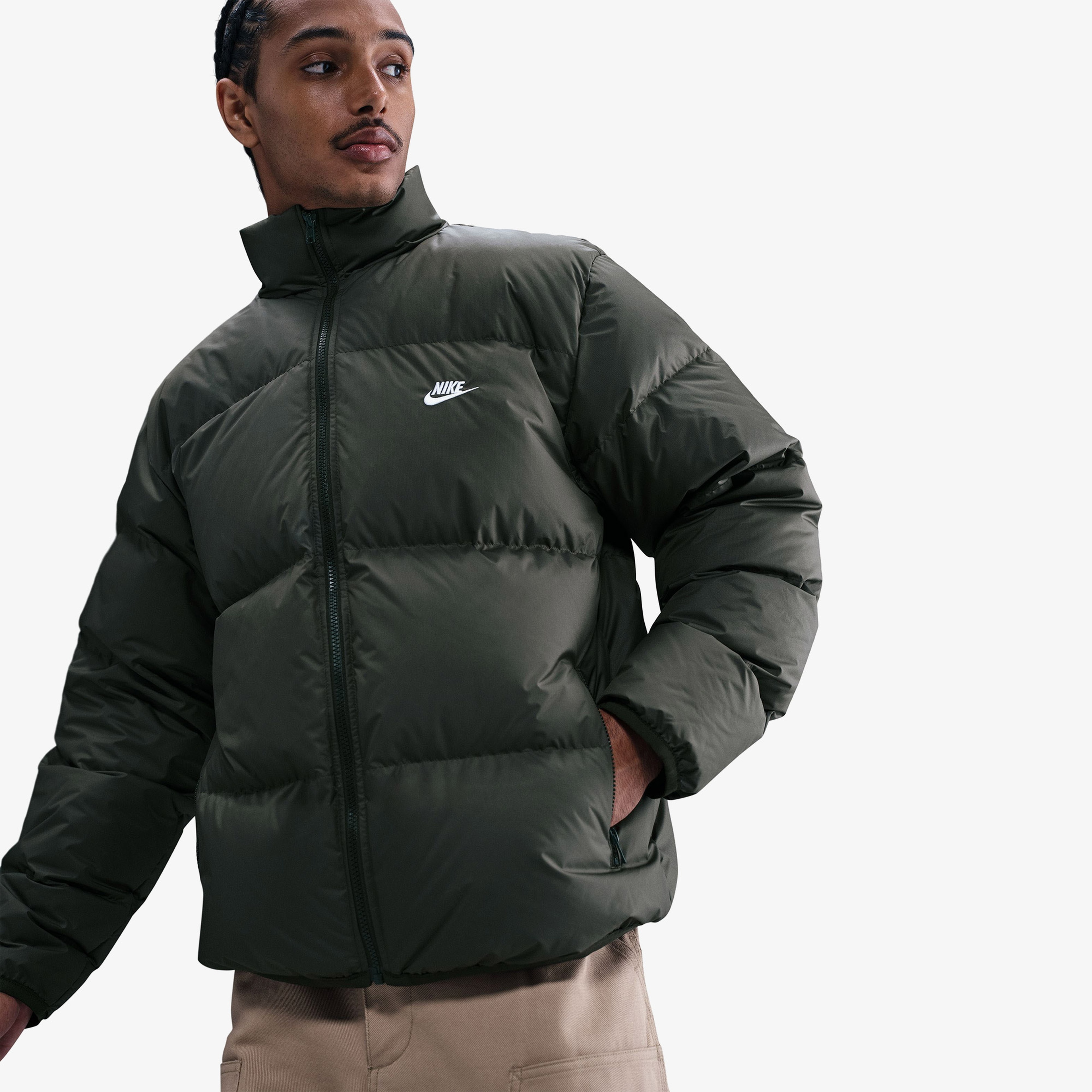 Nike Sportswear Therma-Fit Club Puffer Erkek Yeşil Mont