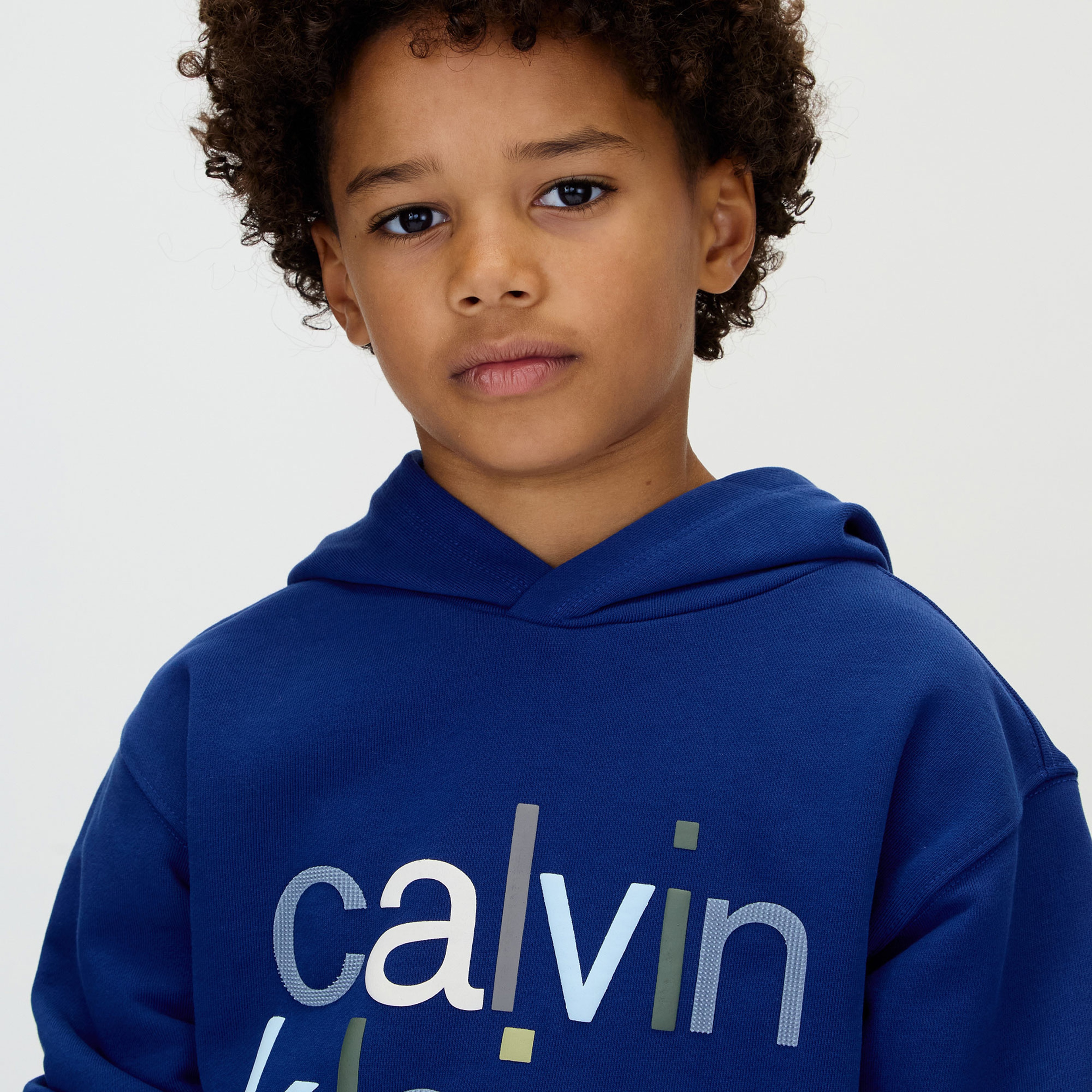 Calvin Klein Color Logo Graphic Terry Çocuk Mavi Sweatshirt