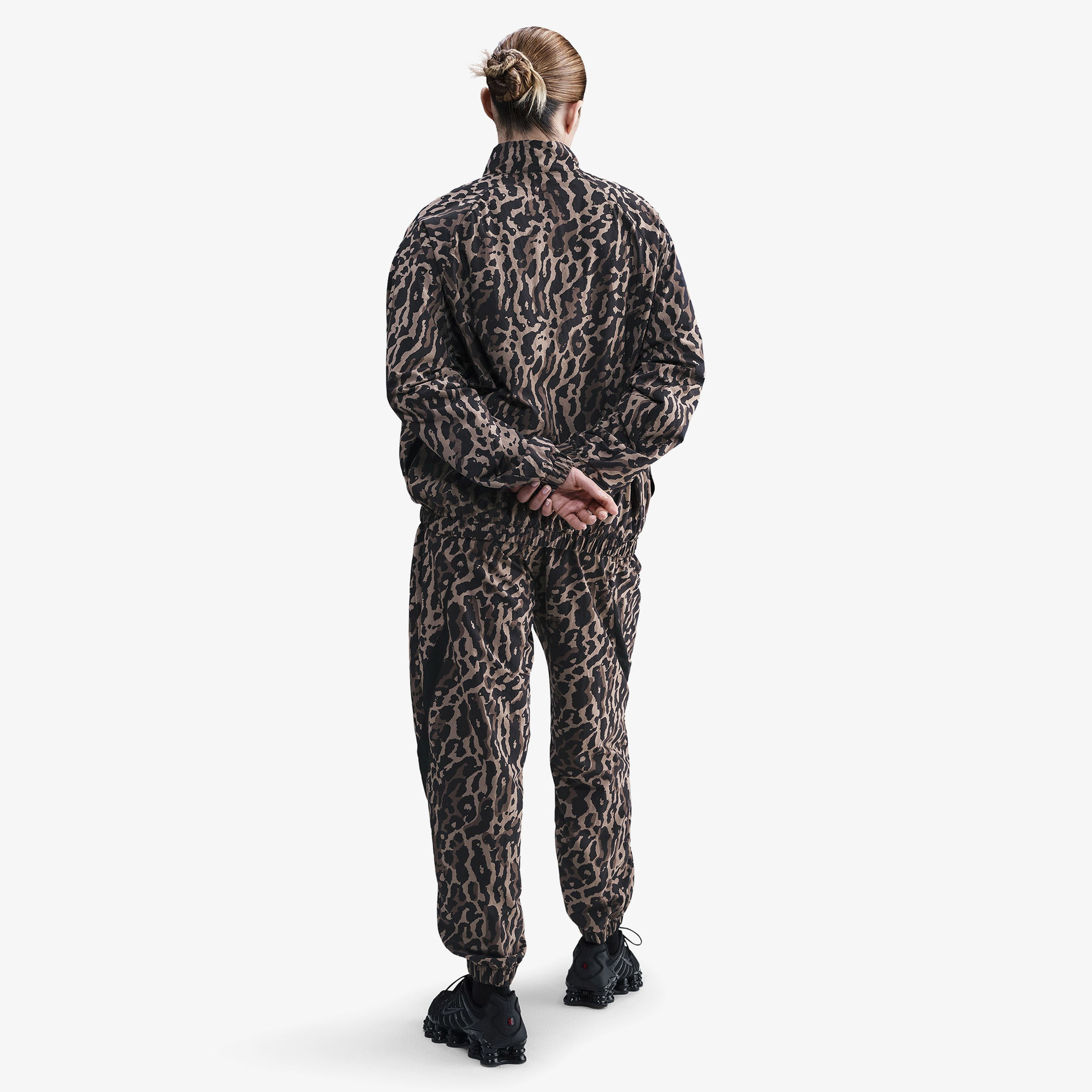 Nike Sportswear Woven Printed Kadın Siyah Eşofman Altı