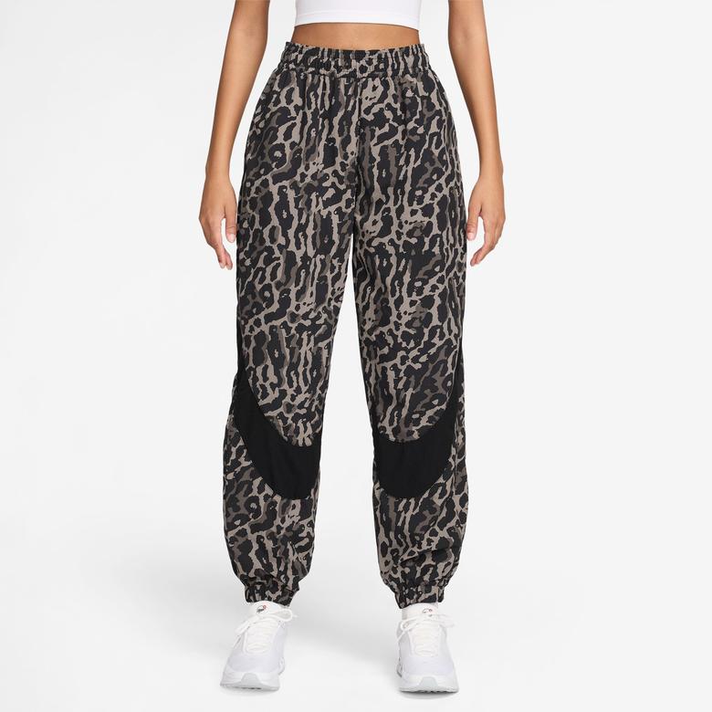 Nike Sportswear Woven Printed Kadın Siyah Eşofman Altı
