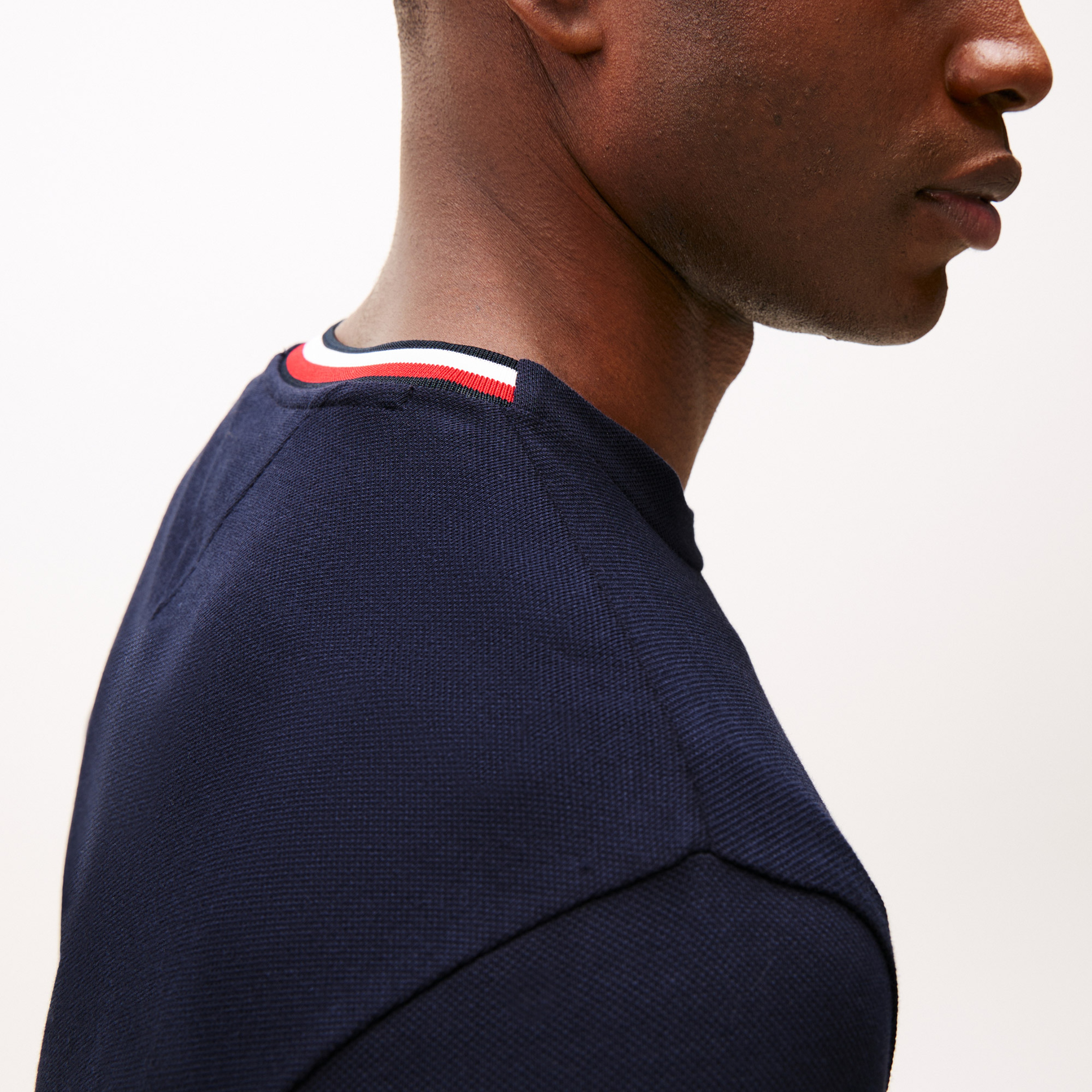 Tommy Hilfiger Pique Erkek Lacivert T-Shirt