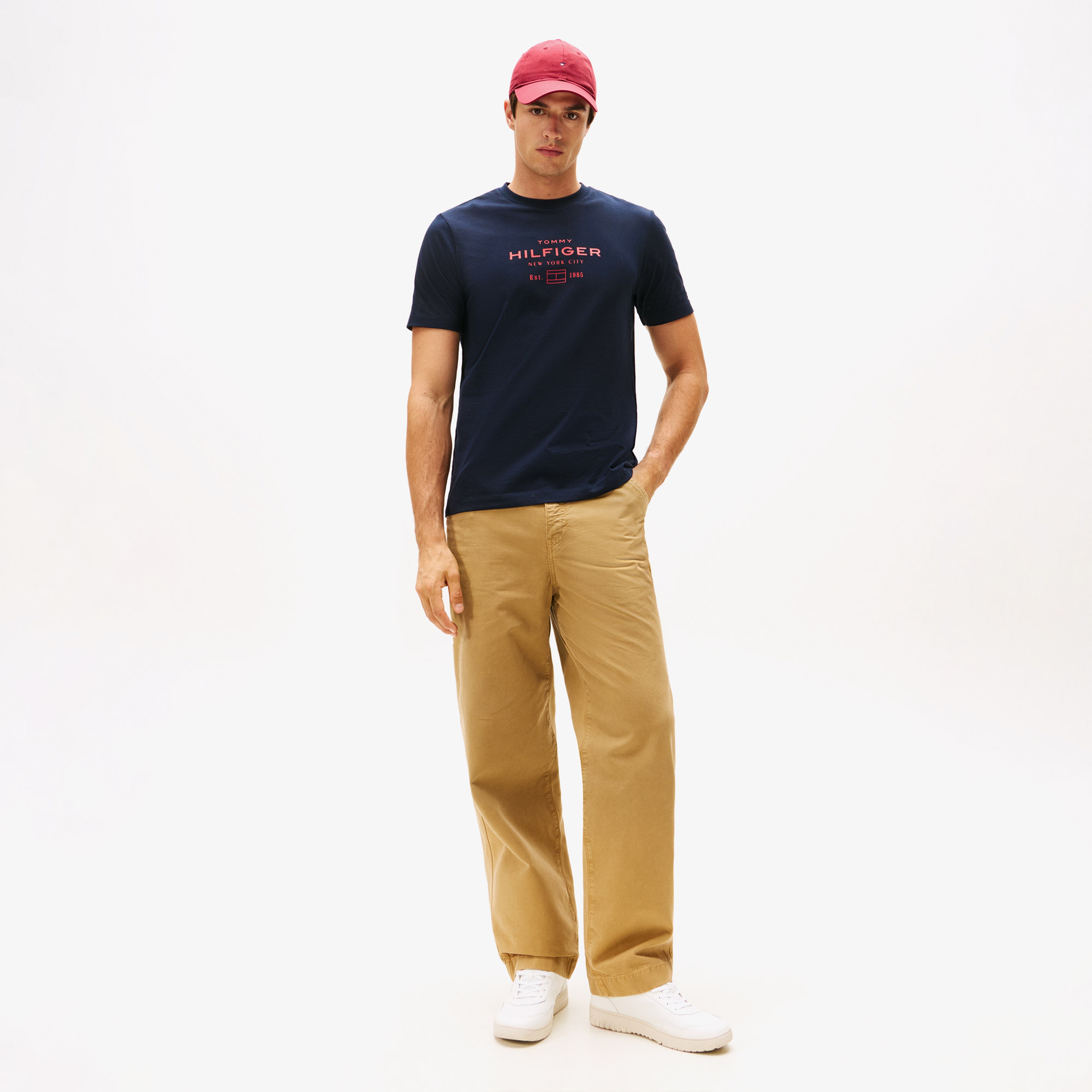 Tommy Hilfiger Stack Graphic Erkek Lacivert T-Shirt