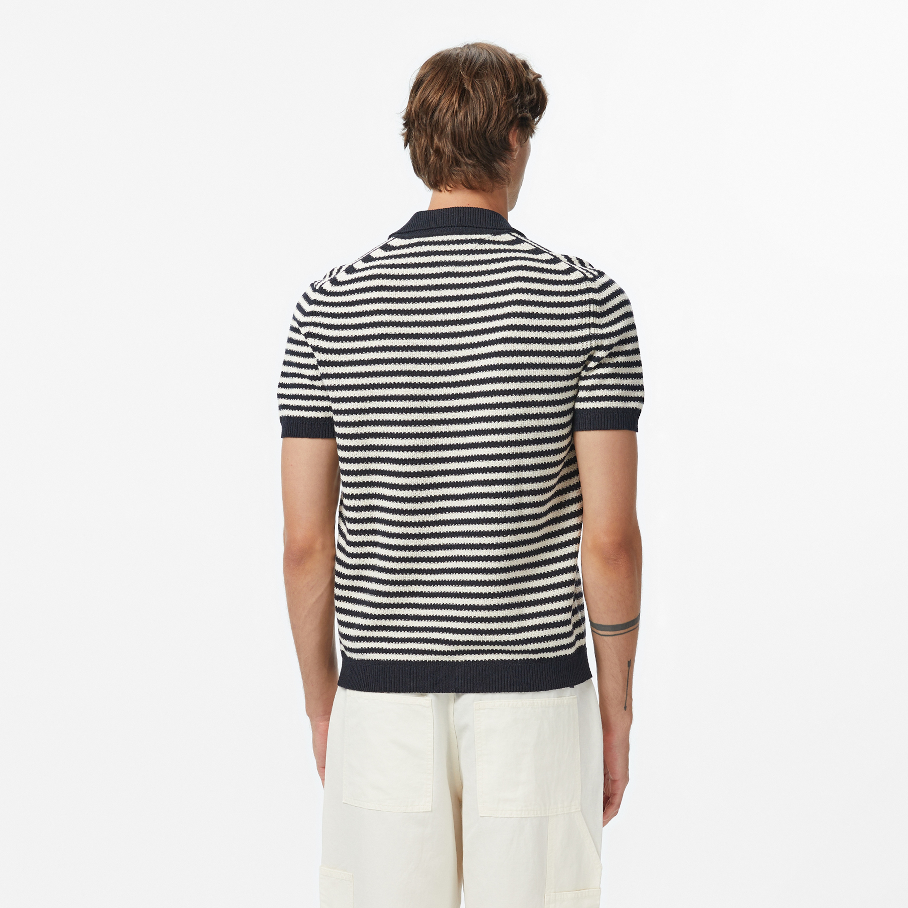 Tommy Hilfiger Knitted Textured Erkek Triko Siyah Polo Yaka T-Shirt