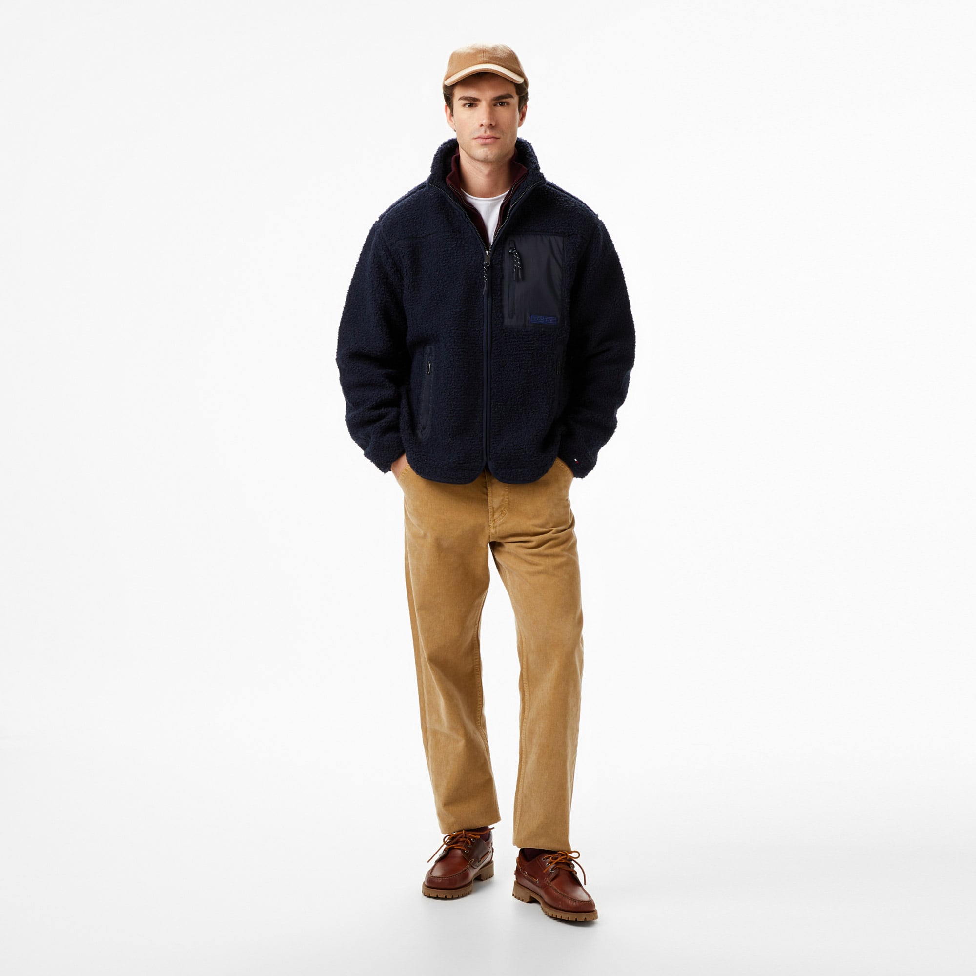 Tommy Hilfiger Teddy Through Erkek Fermuarlı Lacivert Ceket