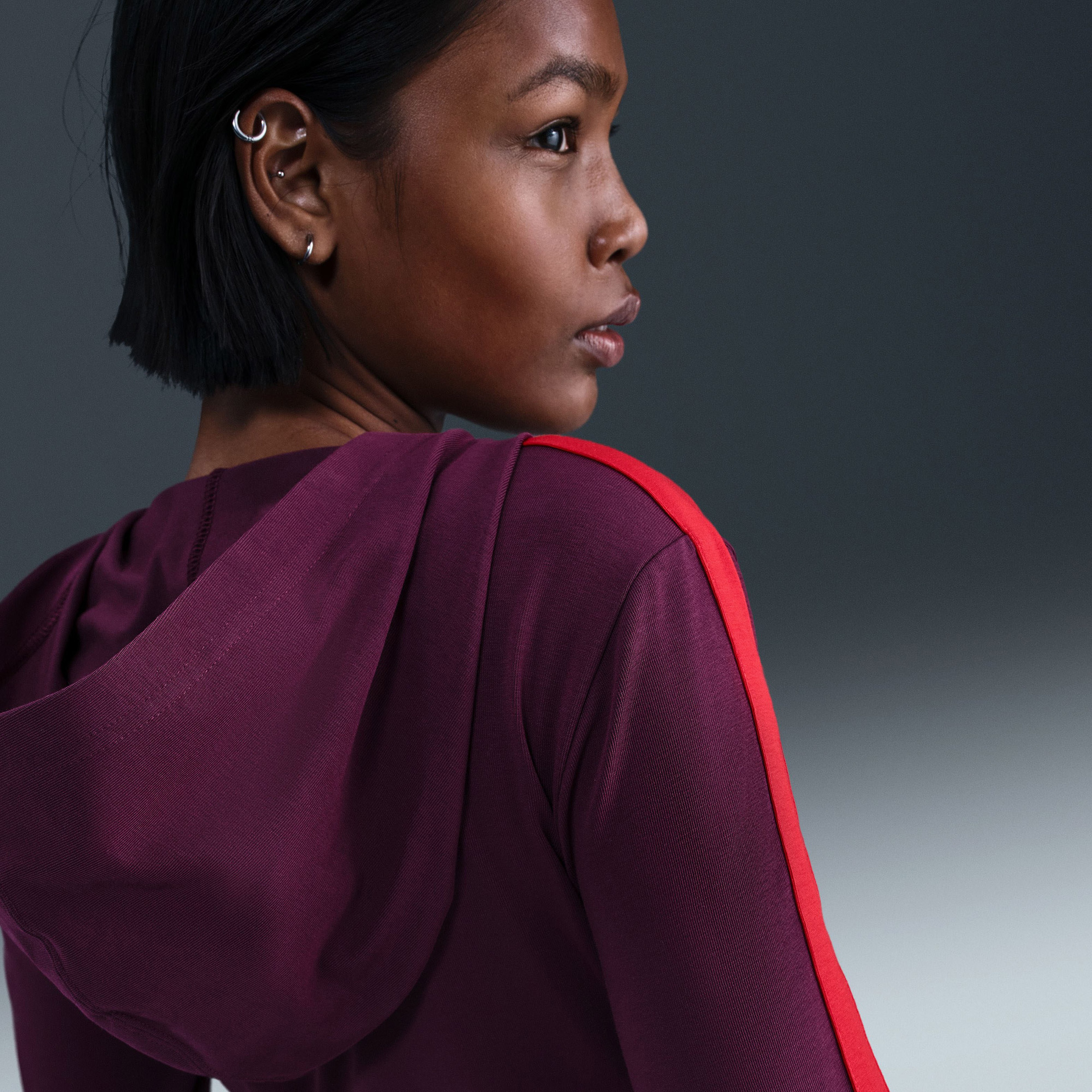 Nike Sportswear Full-Zip Hooded Kadın Bordo Hoodie