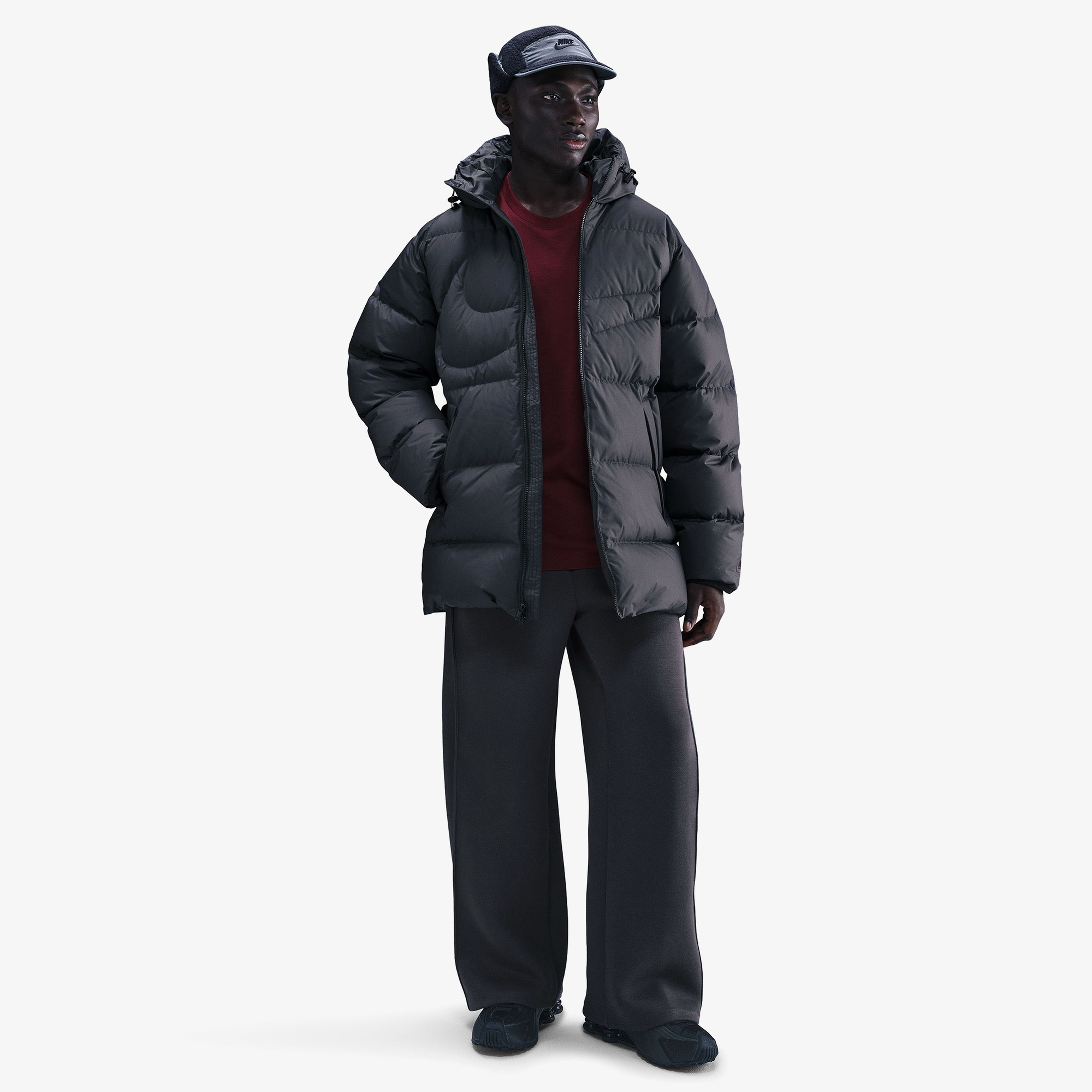 Nike Sportswear Therma-Fit Club Parka Erkek Siyah Mont