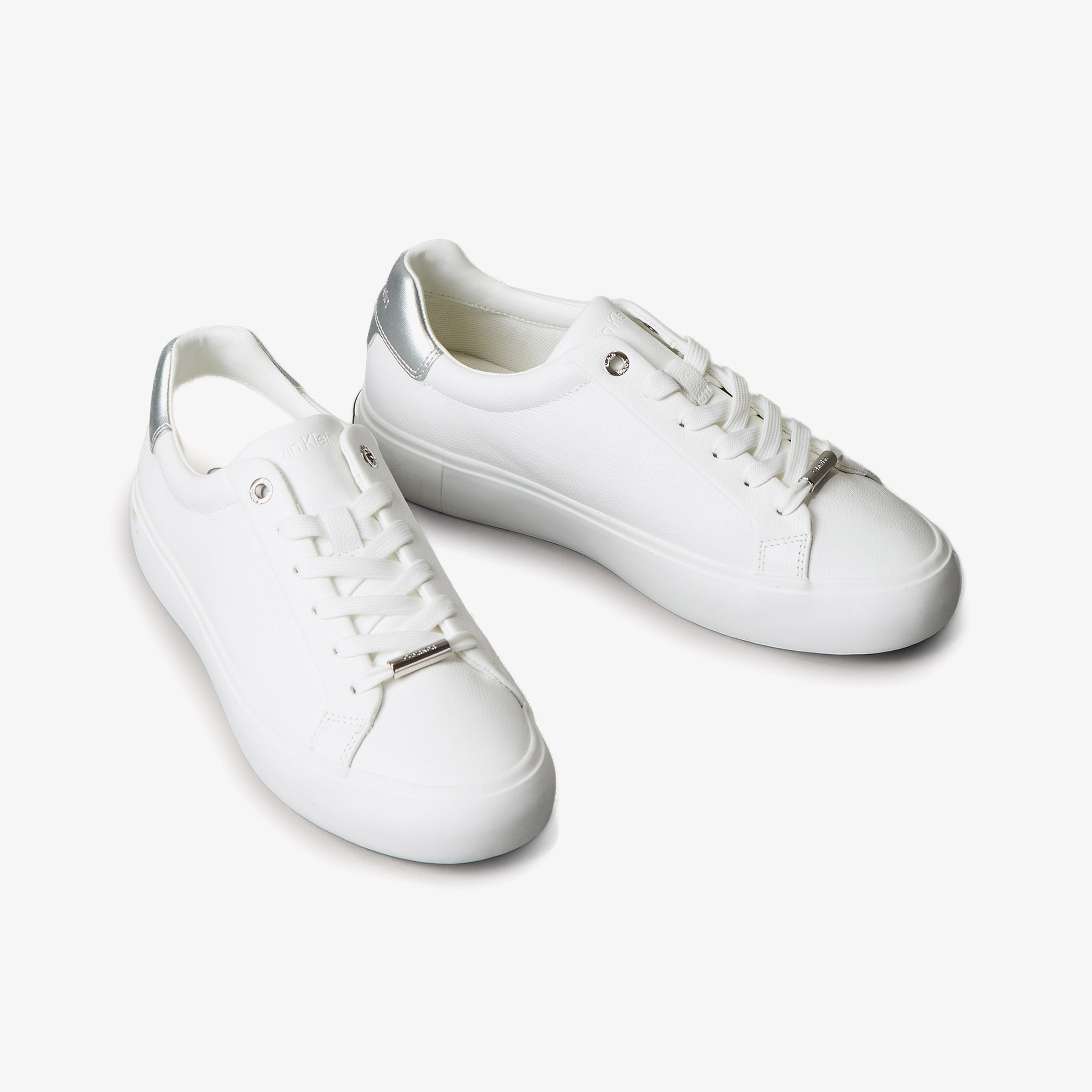 Calvin Klein Lace Up Sneaker Silver Kadın Beyaz Sneaker