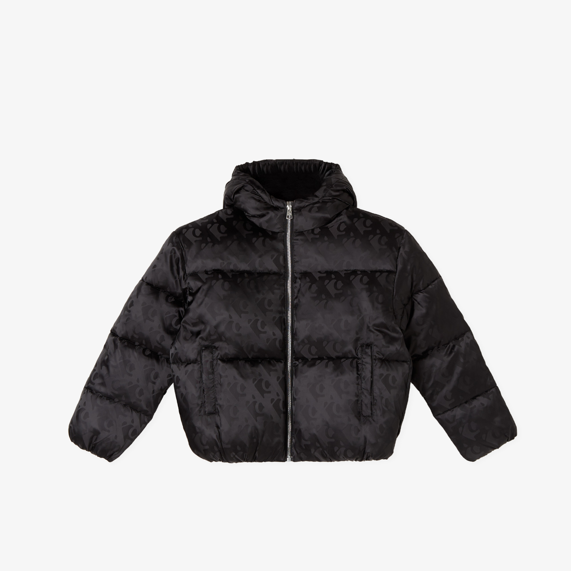 Calvin Klein Logo Aop Puffer Çocuk Siyah Ceket