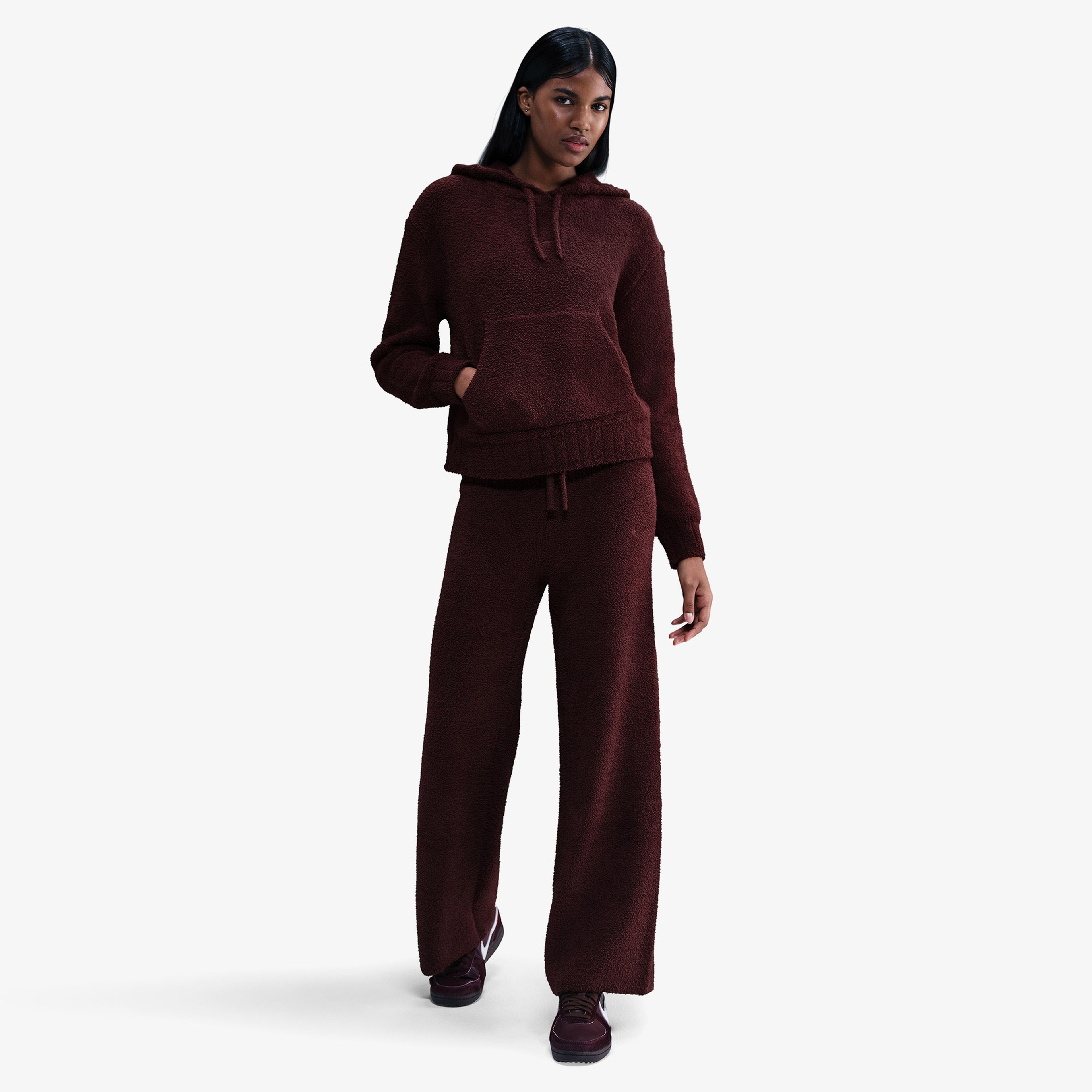 Nike Sportswear Phoenix Cozy Bouclé Kadın Bordo Eşofman Altı