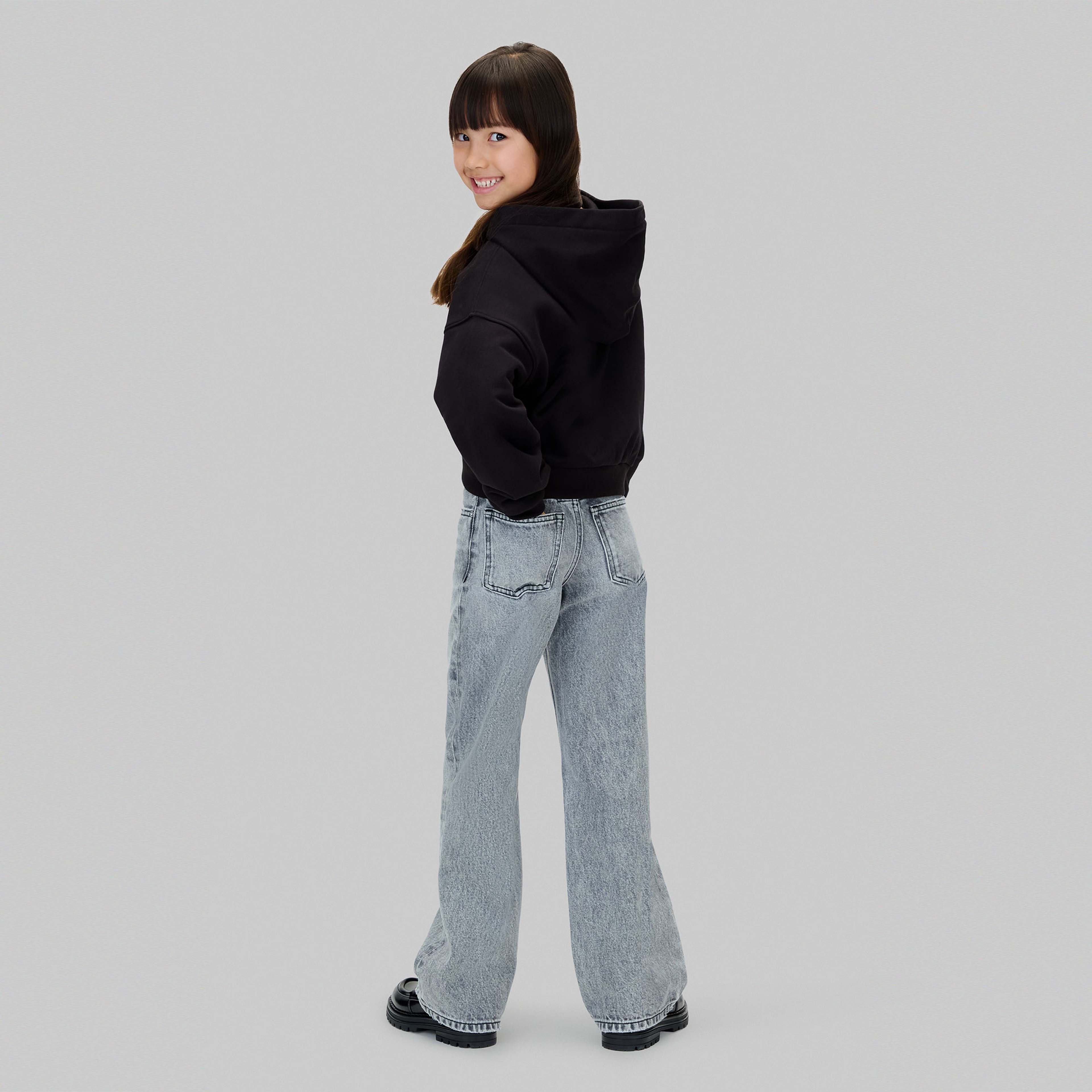 Calvin Klein Logo Terry Zip Through Çocuk Siyah Sweatshirt