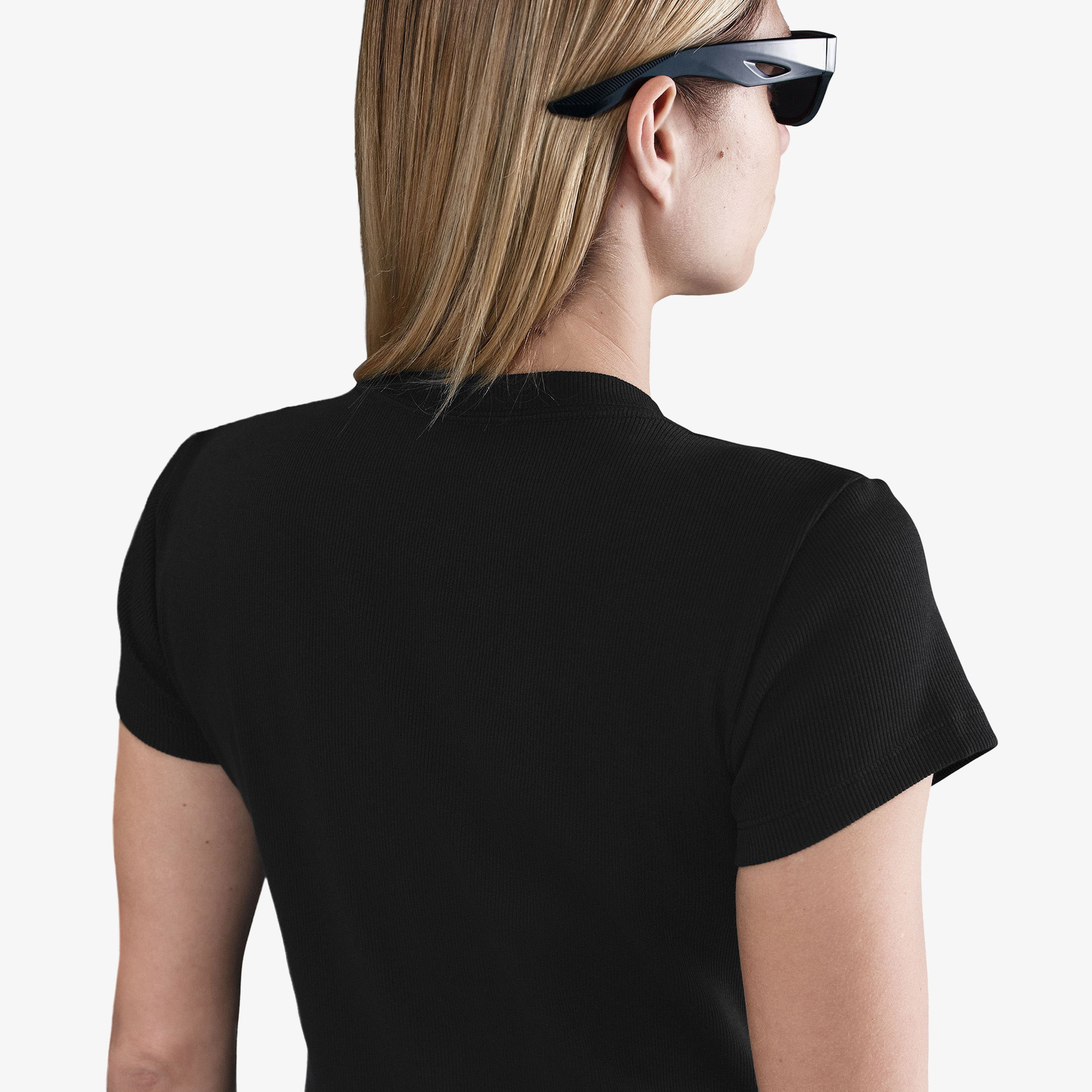 Nike Sportswear Ribbed Kadın Siyah T-Shirt