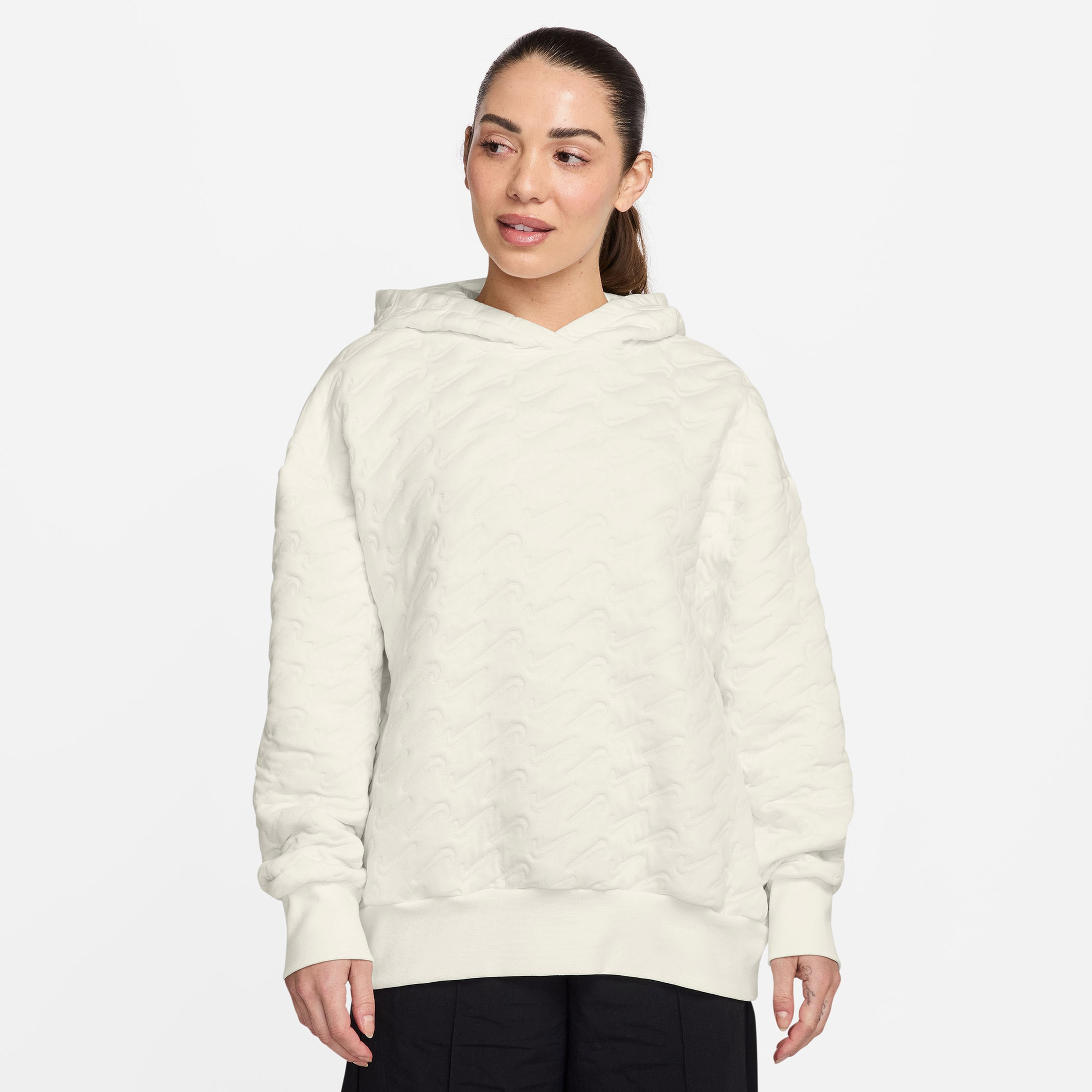 Nike Sportswear Phoenix Fleece Kadın Krem Rengi Hoodie