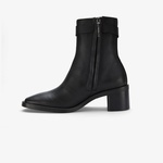 Calvin Klein Block Heel Metal Logo Kadın Siyah Bot