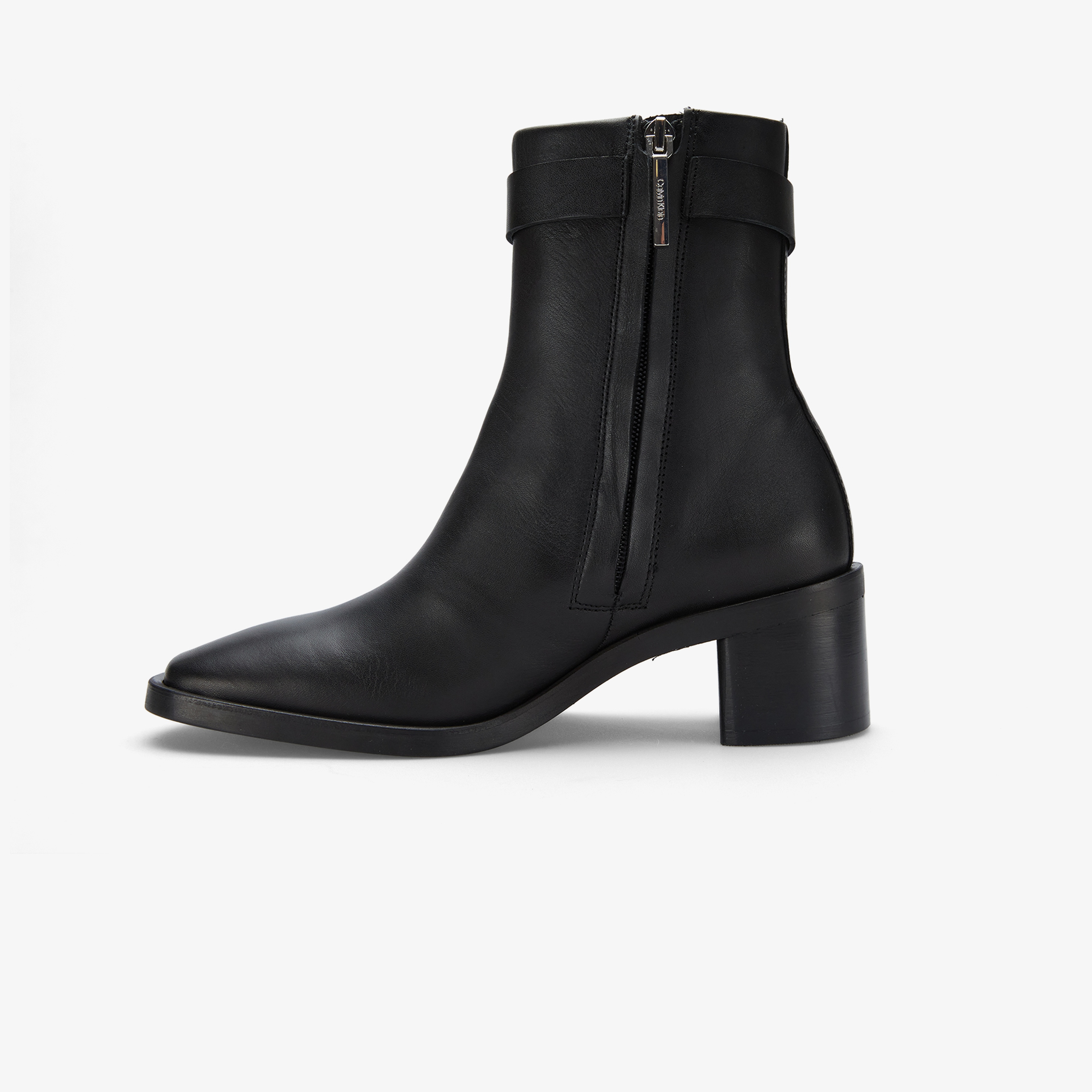 Calvin Klein Block Heel Metal Logo Kadın Siyah Bot