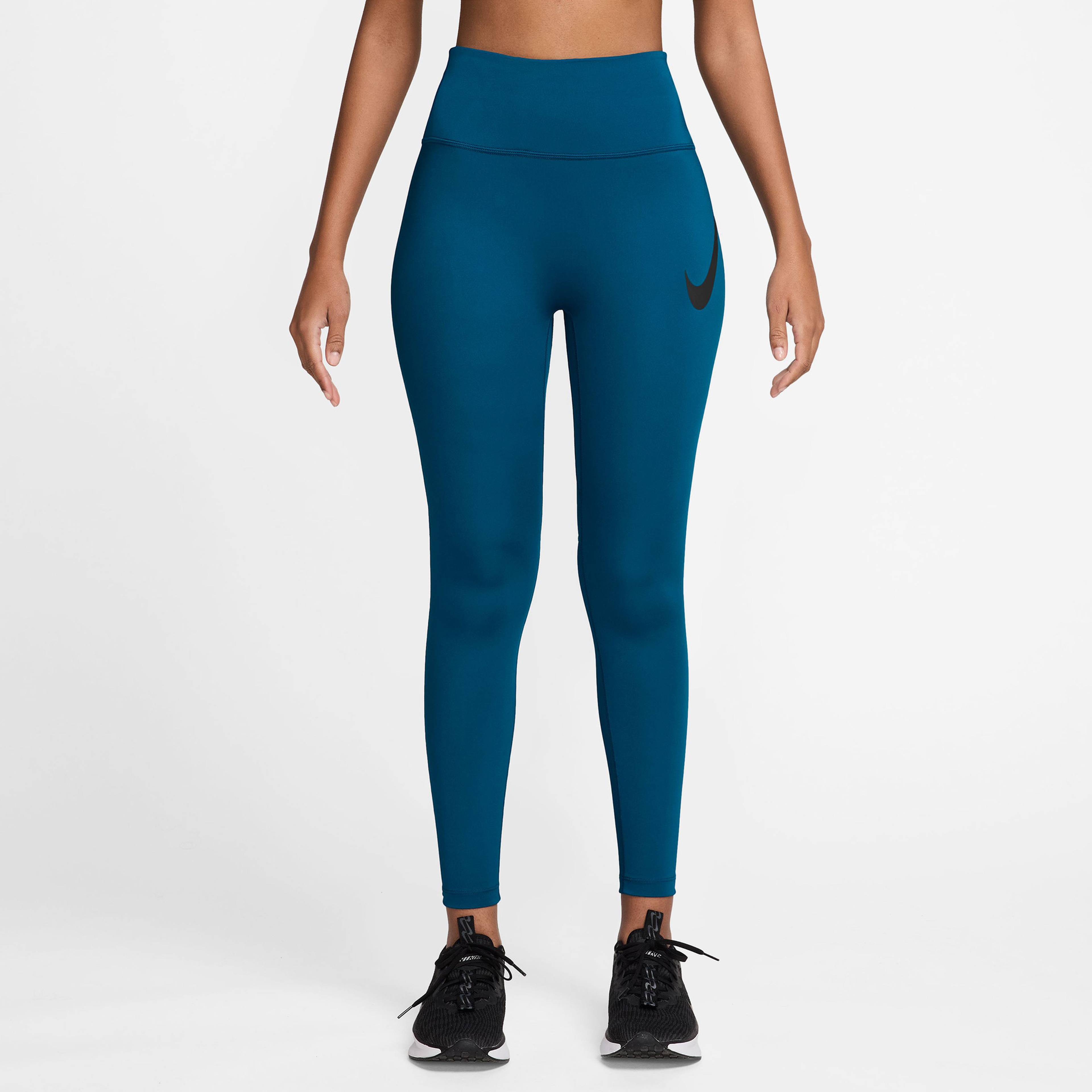 Nike Dri-Fit Tempo Swoosh Run Kadın Mavi Tayt