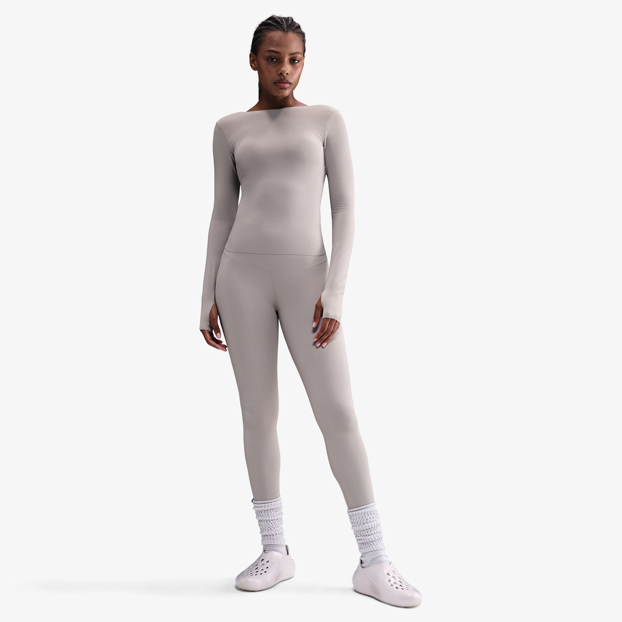 Nike Zenvy Kadın Gri Koşu Sweatshirt