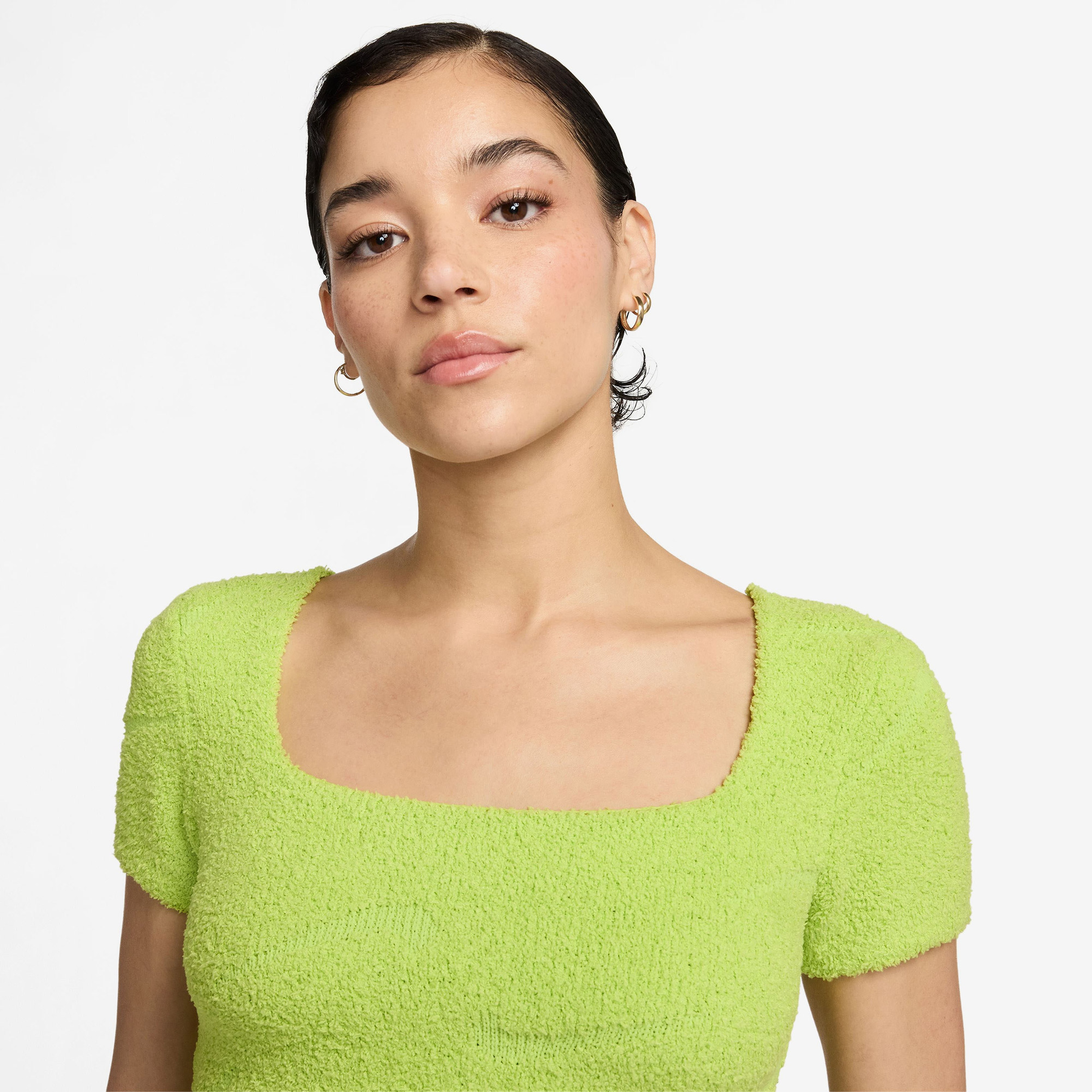 Nike Sportswear Phoenix Cozy Bouclé Kadın Yeşil Crop T-Shirt