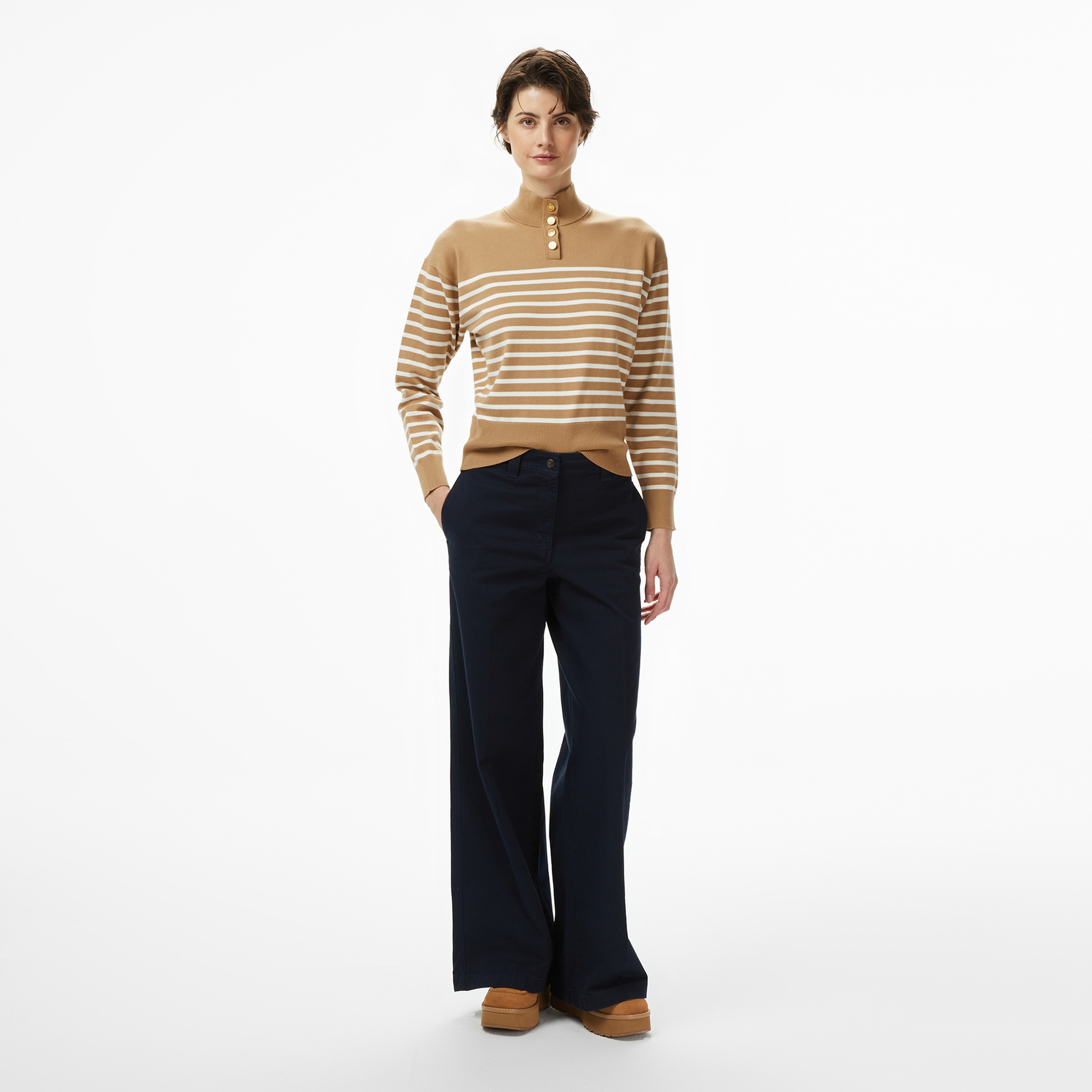 Tommy Hilfiger Jersey Gold Kadın Bej Kazak