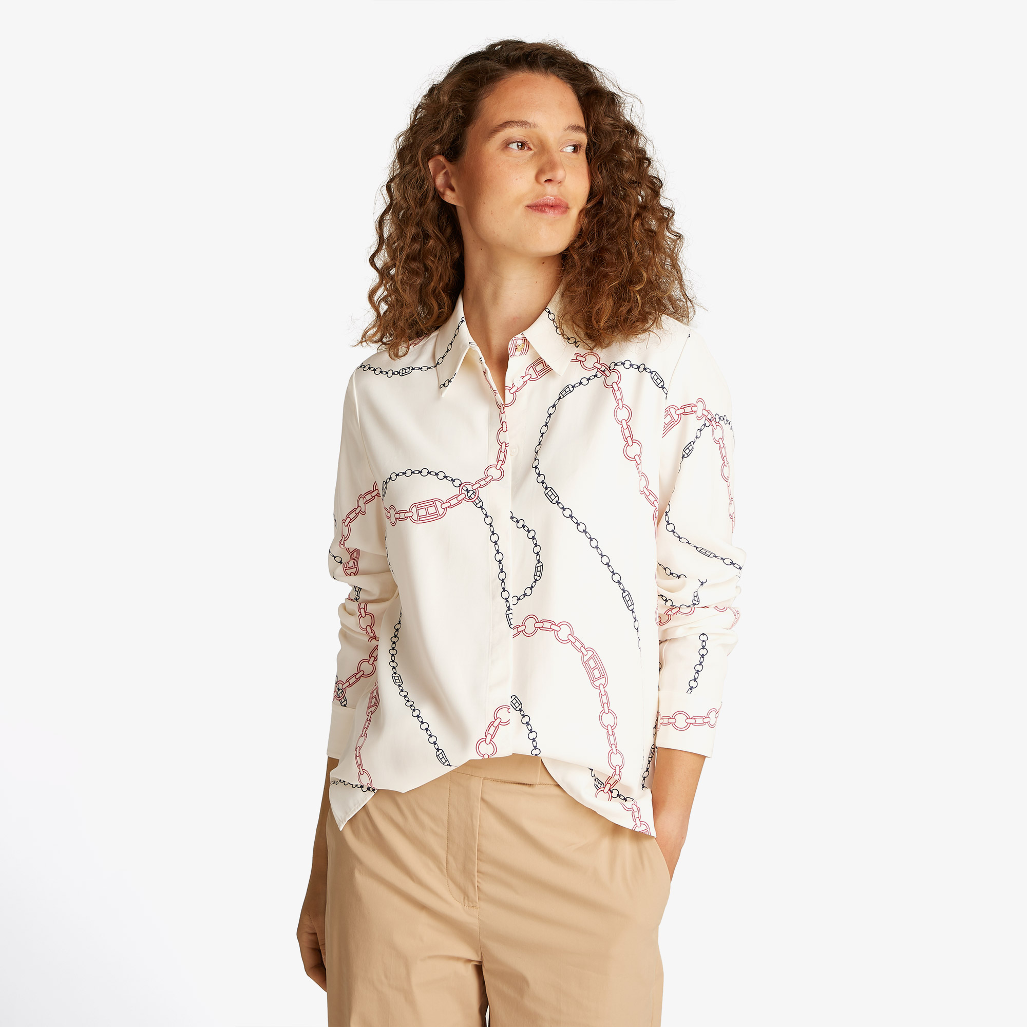 Tommy Hilfiger Kadın Beyaz Gömlek