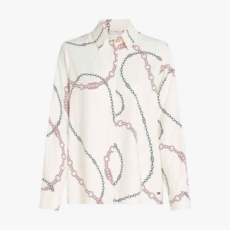Tommy Hilfiger Kadın Beyaz Gömlek