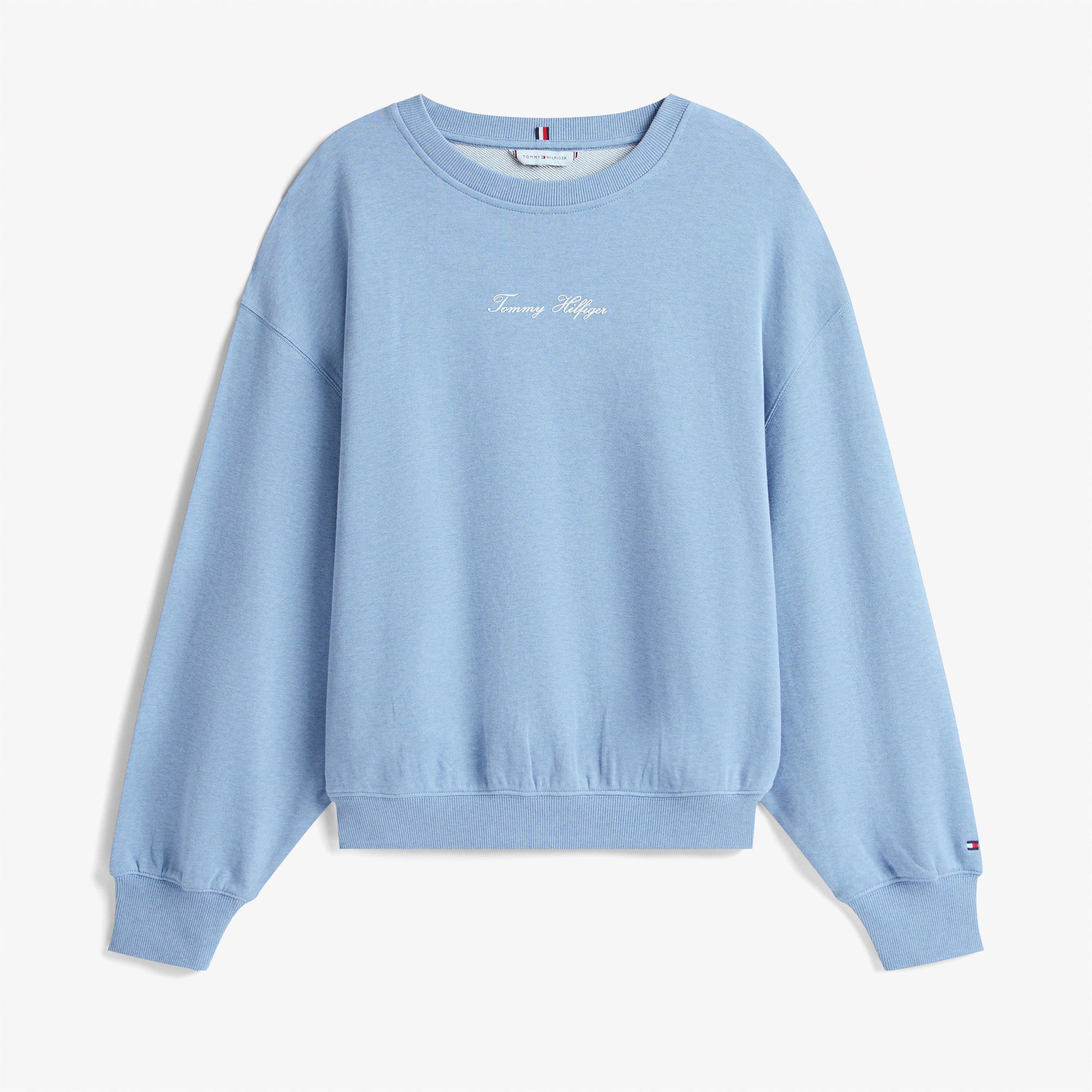 Tommy Hilfiger Classic Script Terry Kadın Mavi Sweatshirt