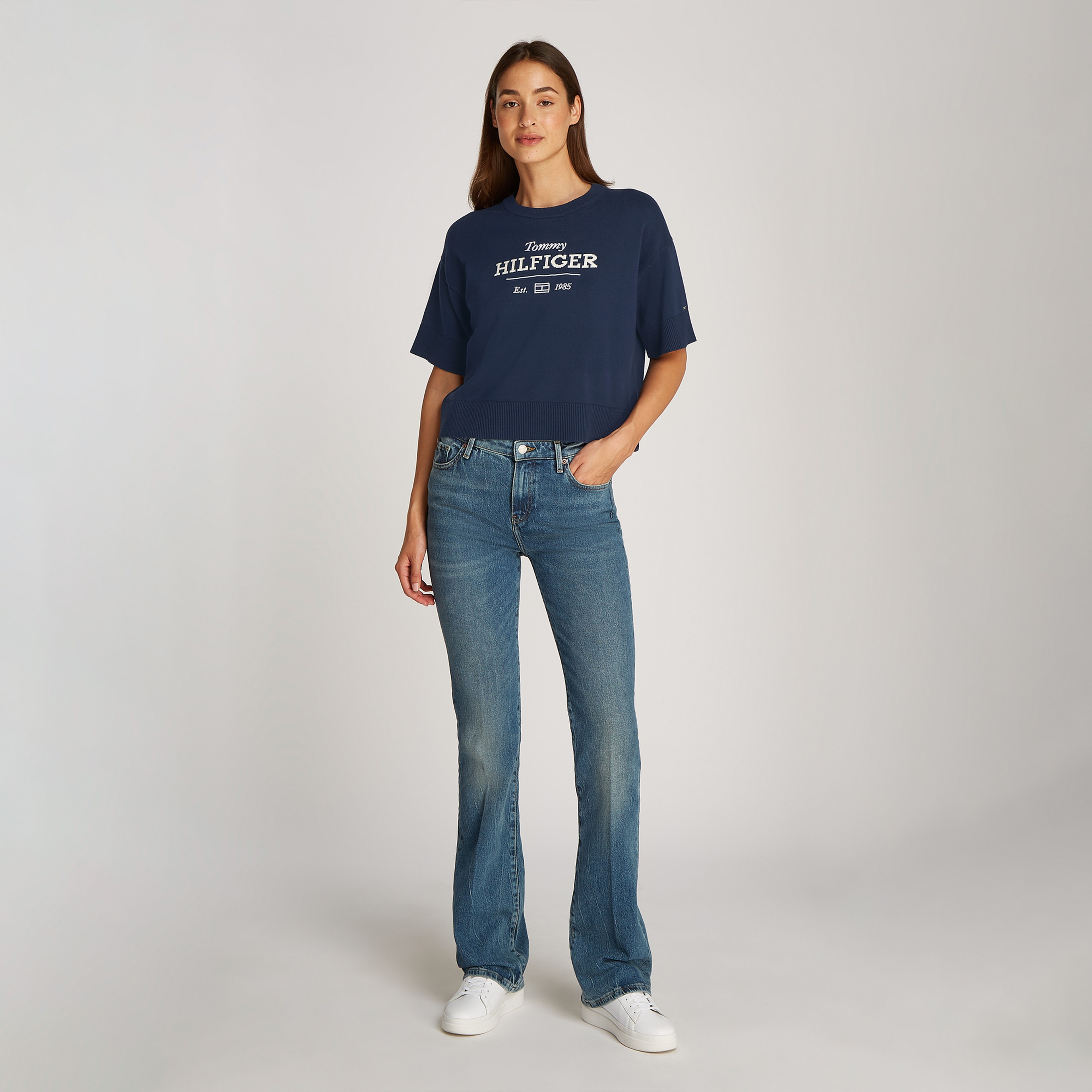 Tommy Hilfiger Kadın Mavi Triko