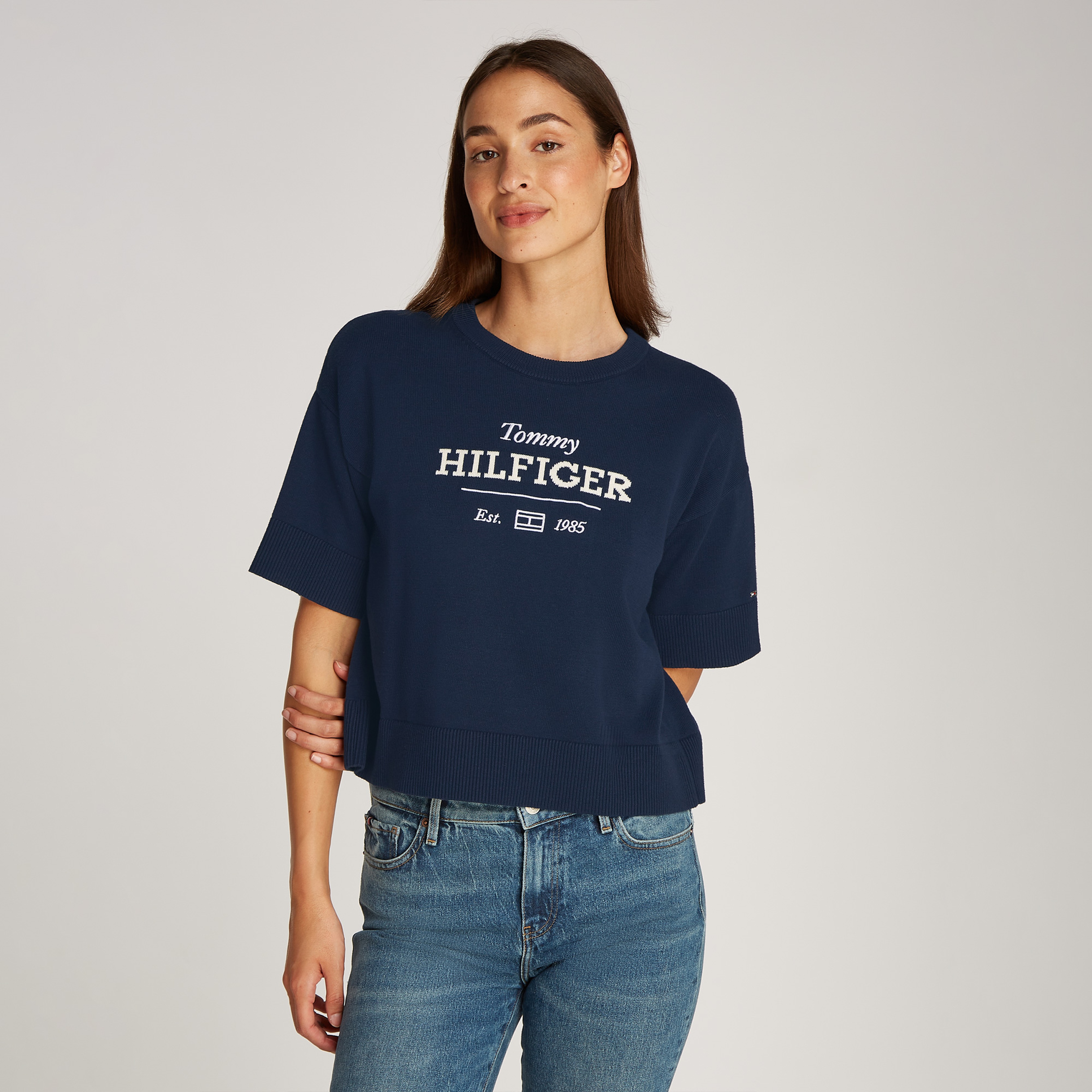 Tommy Hilfiger Kadın Mavi Triko