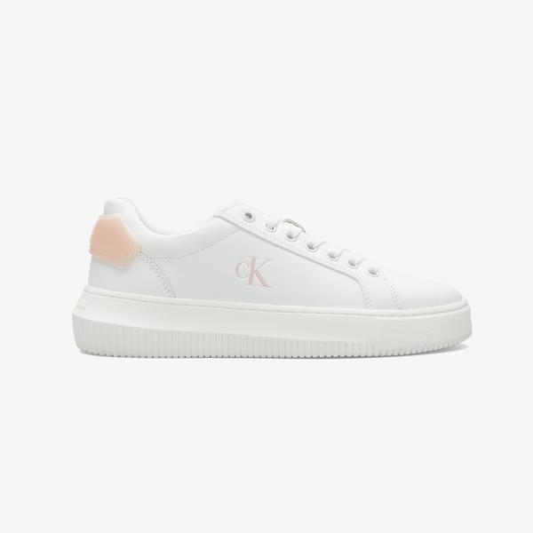 Calvin Klein Chunky Cupsole Ru Patch Lth Wn Kadın Beyaz Spor Ayakkabı