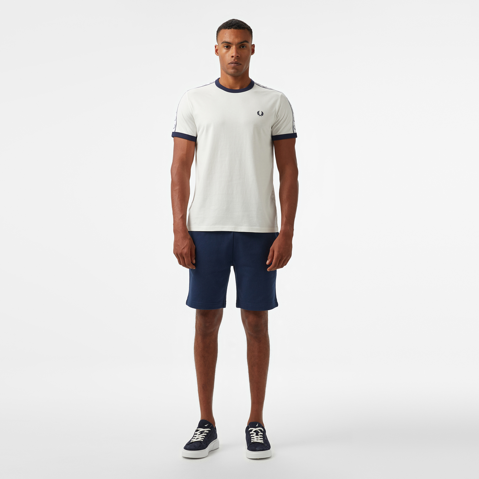 Fred Perry Taped Ringer Erkek Beyaz T-Shirt