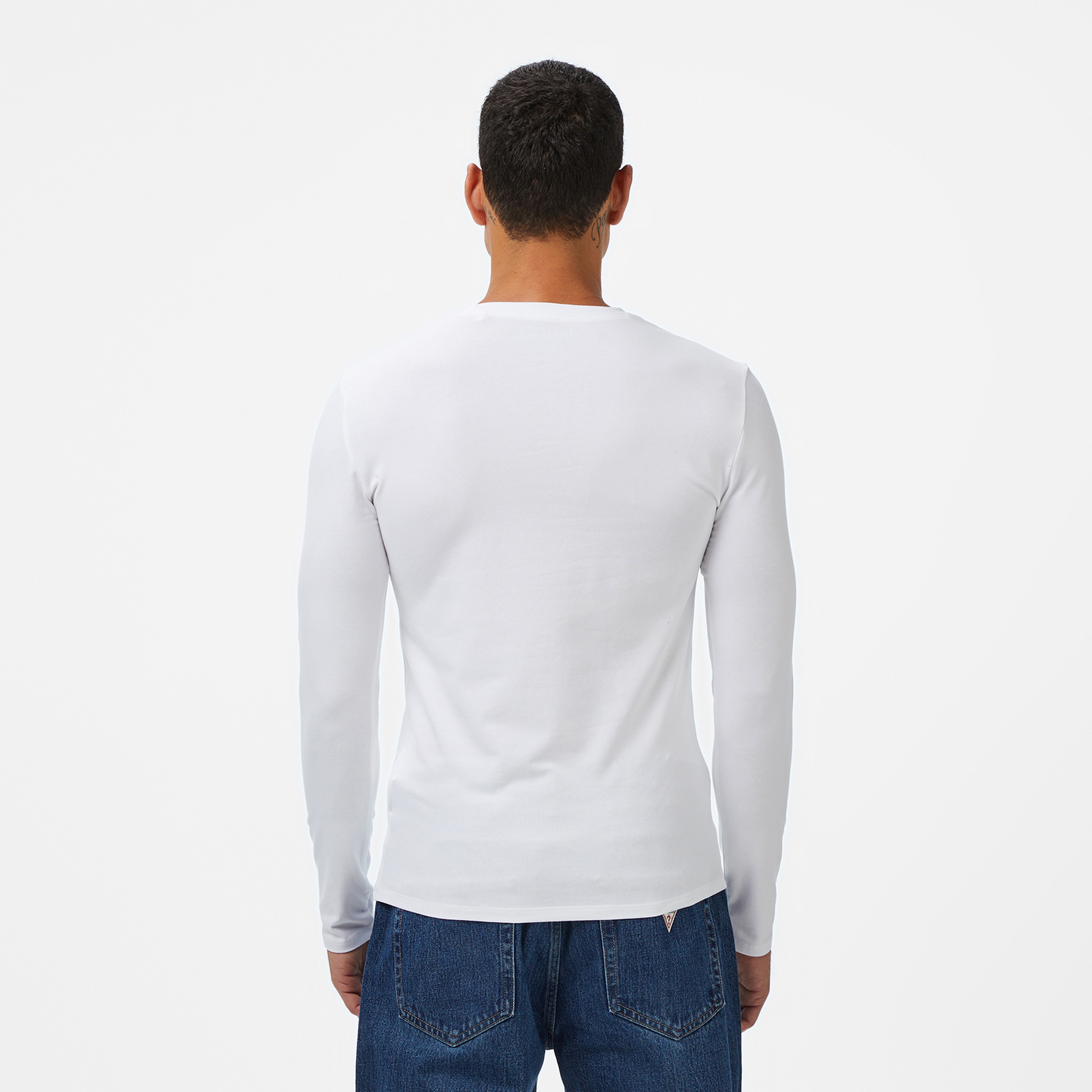 Guess Core Slim Fit Erkek Beyaz T-Shirt