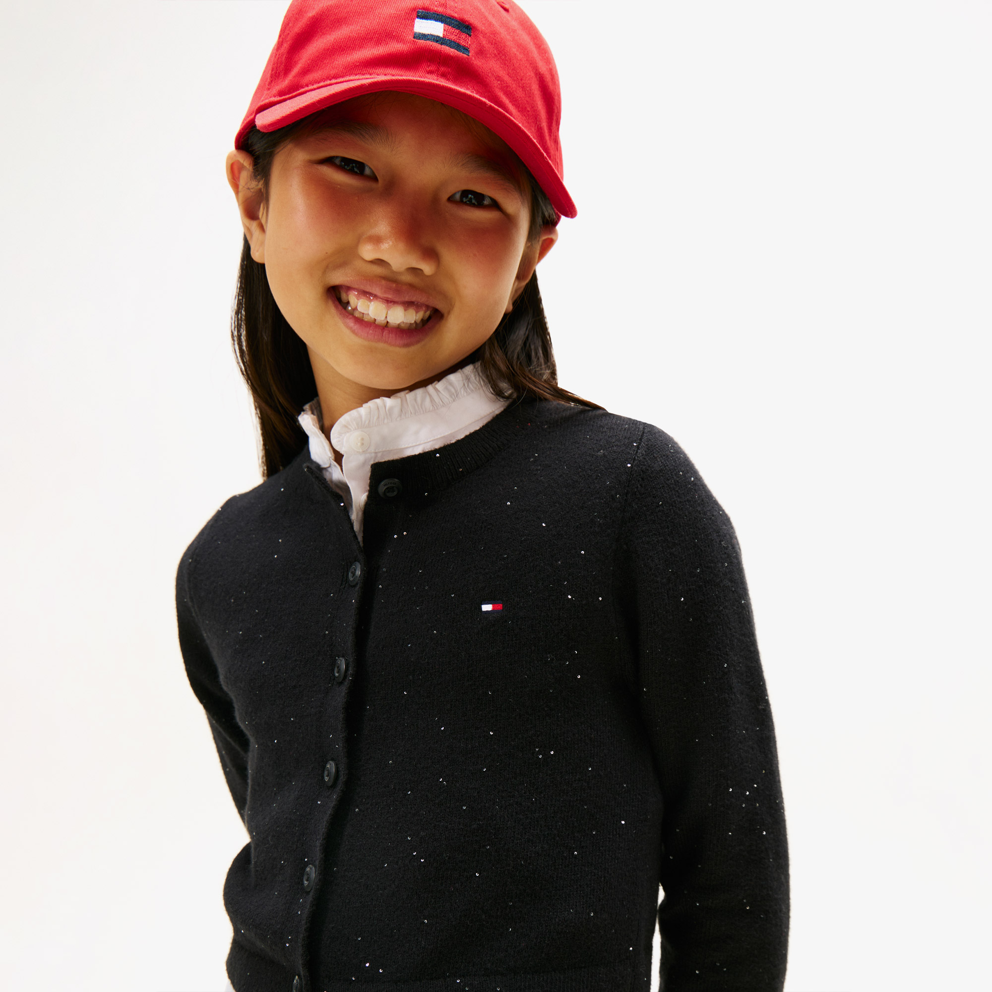 Tommy Hilfiger Sequins Cardigan Çocuk Siyah Hırka