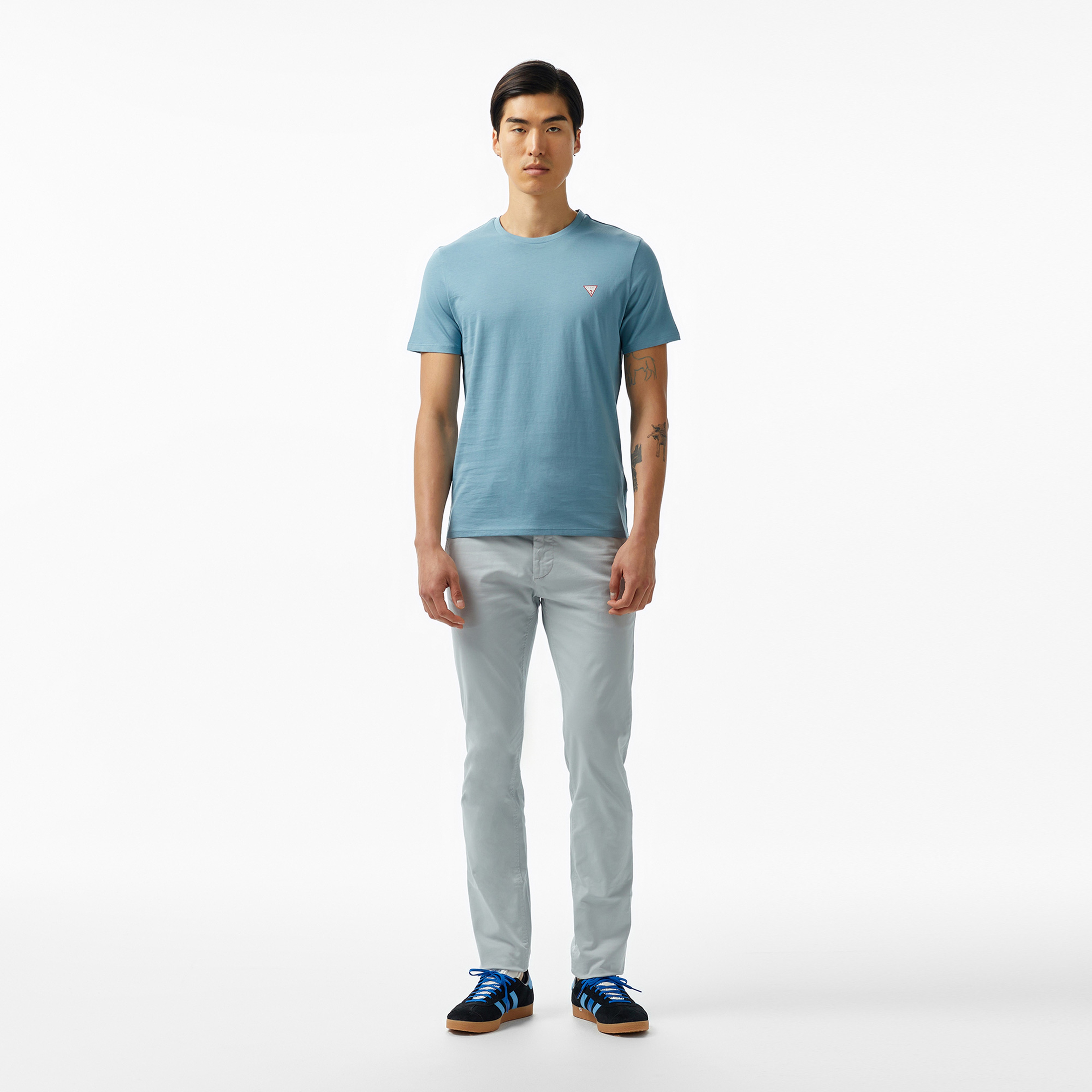 Guess Cnre Mid Organiceam 180 Erkek Mavi T-Shirt