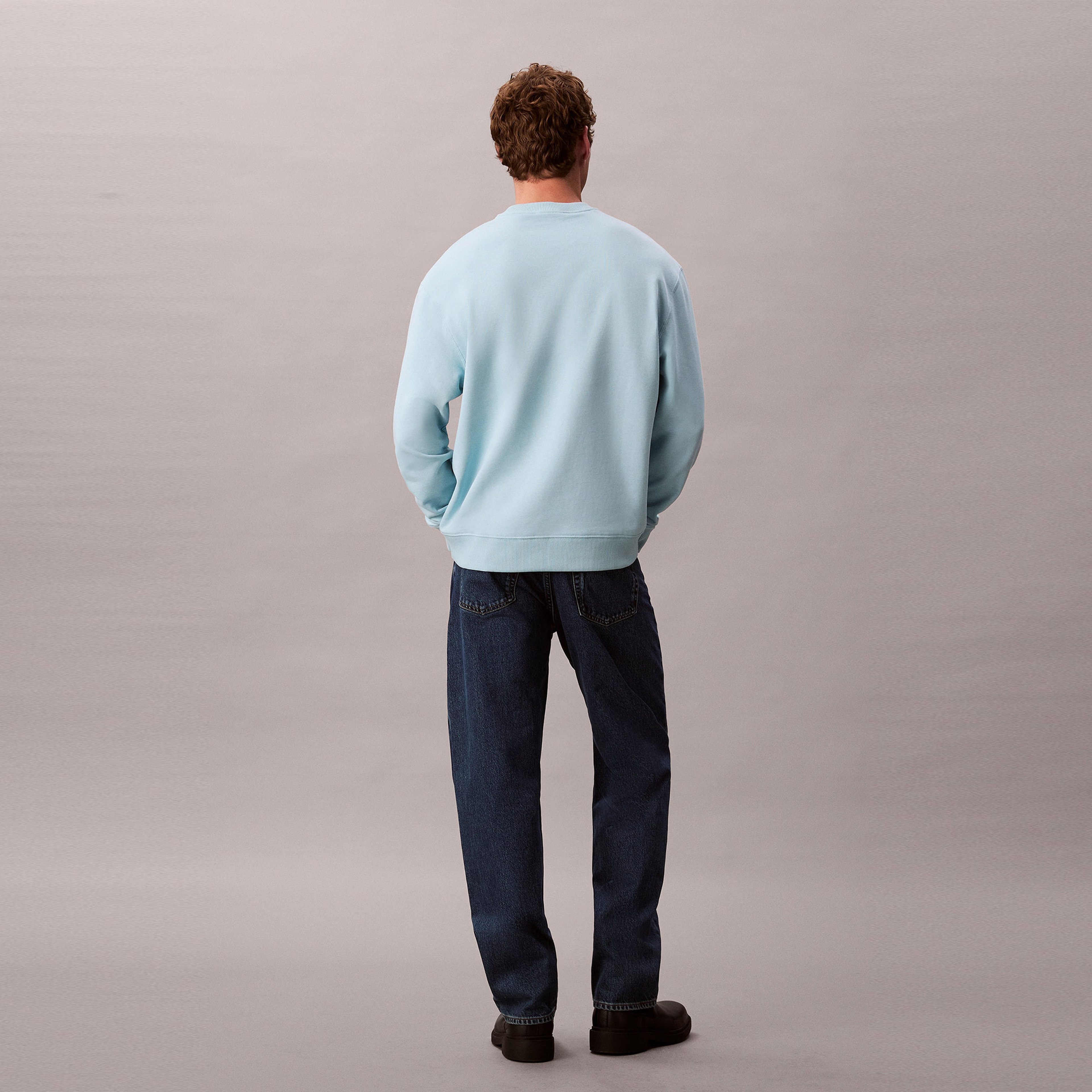 Calvin Klein Terry Monologo Erkek Mavi Sweatshirt