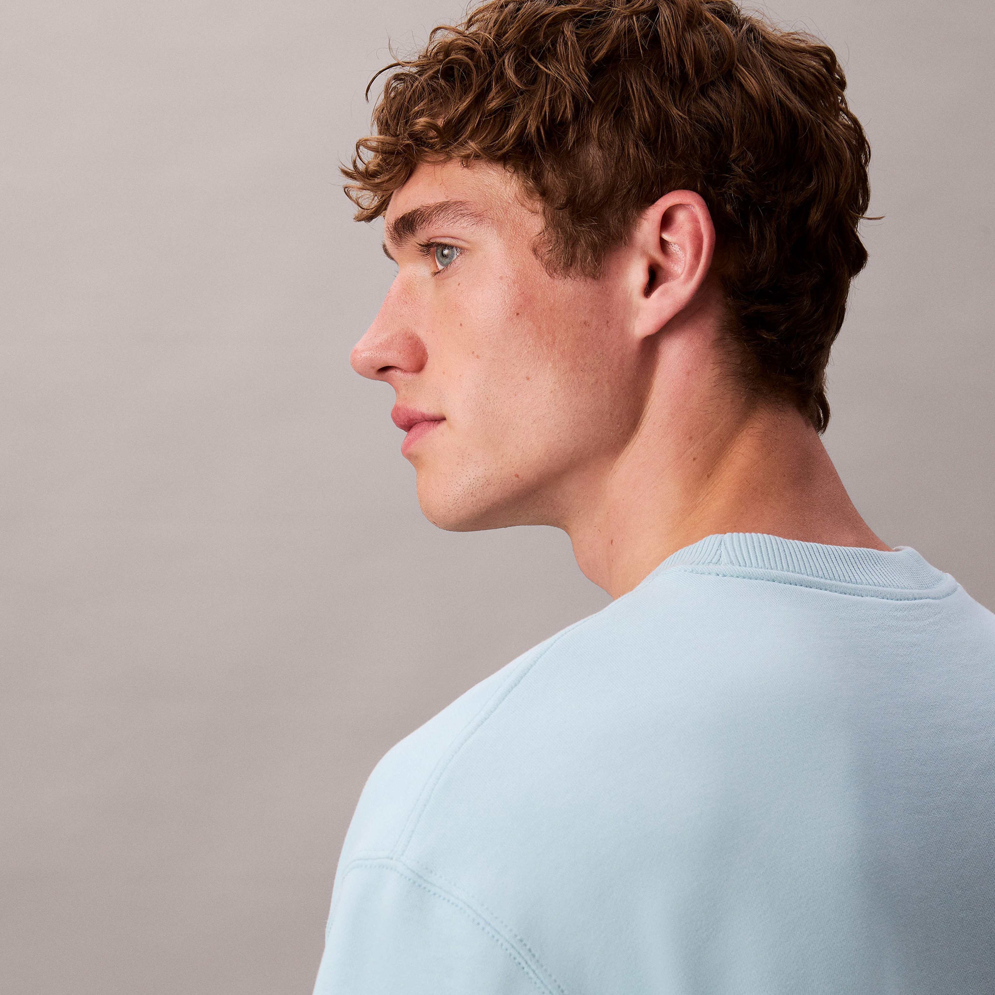 Calvin Klein Terry Monologo Erkek Mavi Sweatshirt