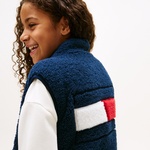 Tommy Hilfiger Reversible Teddy Nylon Çocuk Lacivert Yelek