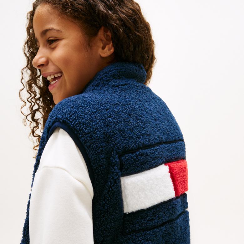 Tommy Hilfiger Reversible Teddy Nylon Çocuk Lacivert Yelek