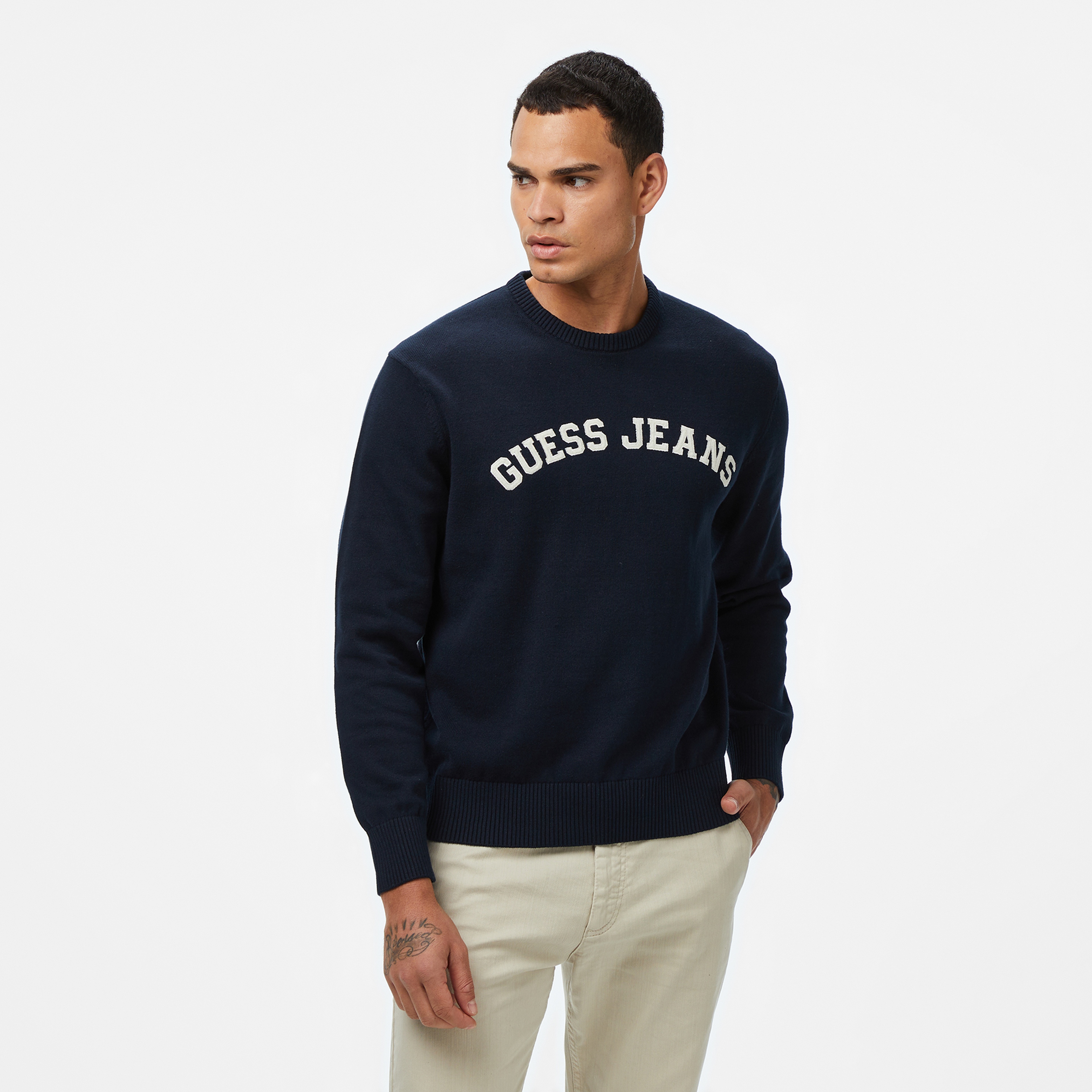 Guess Jeans Erkek Lacivert Triko